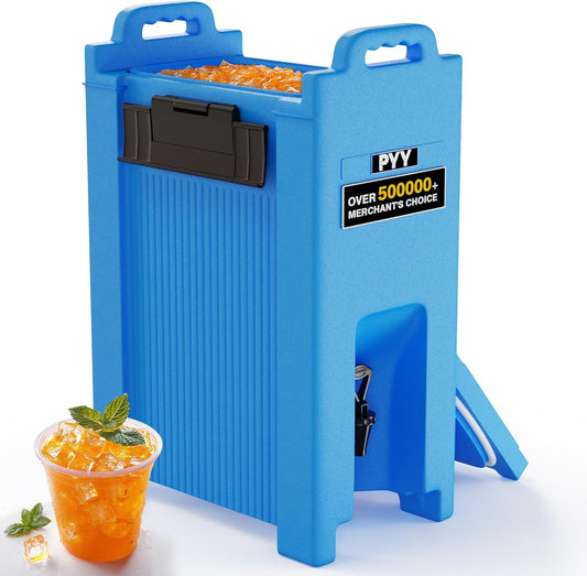 PYY Insulated Beverage Dispenser 5 Gallon, Hot and Cold Drink Water Coffee Carrier with Spigot Handle and Stand, Commercial Thermal Container for Chocolate Cocoa Iced Juice Tea Milk Restaurant Party