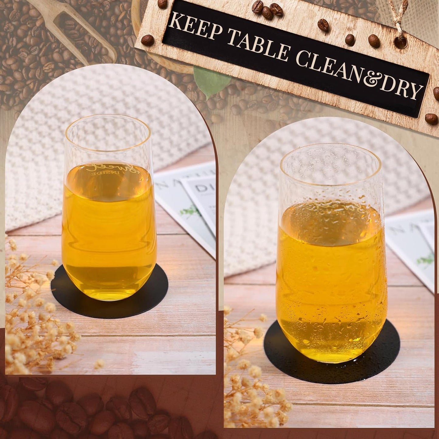 TaoBary 800 Pcs Disposable Paper Coasters Bulk 1MM, 4 Inch Round Cardboard Coasters Blank for Bar Drinks DIY Crafts Arts Wedding (Black)