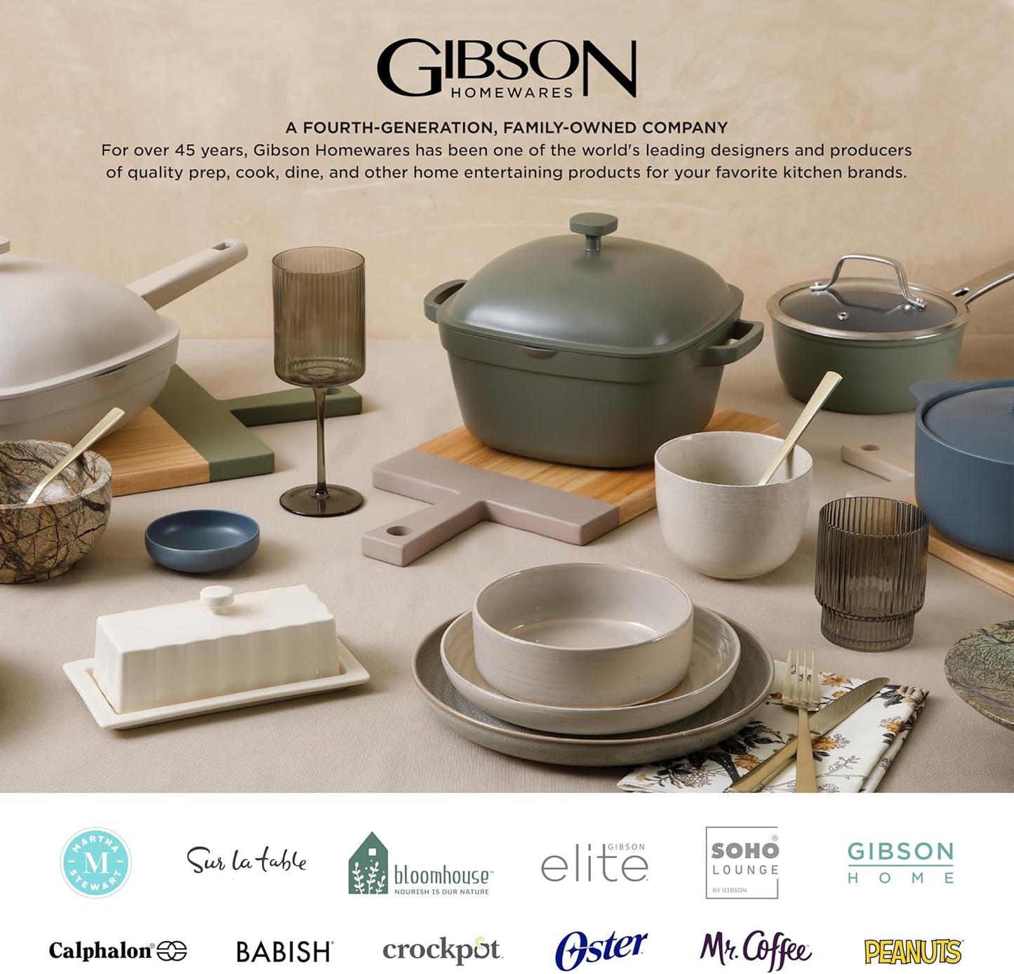 Gibson Elite Matisse Double Bowl Dinnerware Set, Service for 4 (16pcs), Green