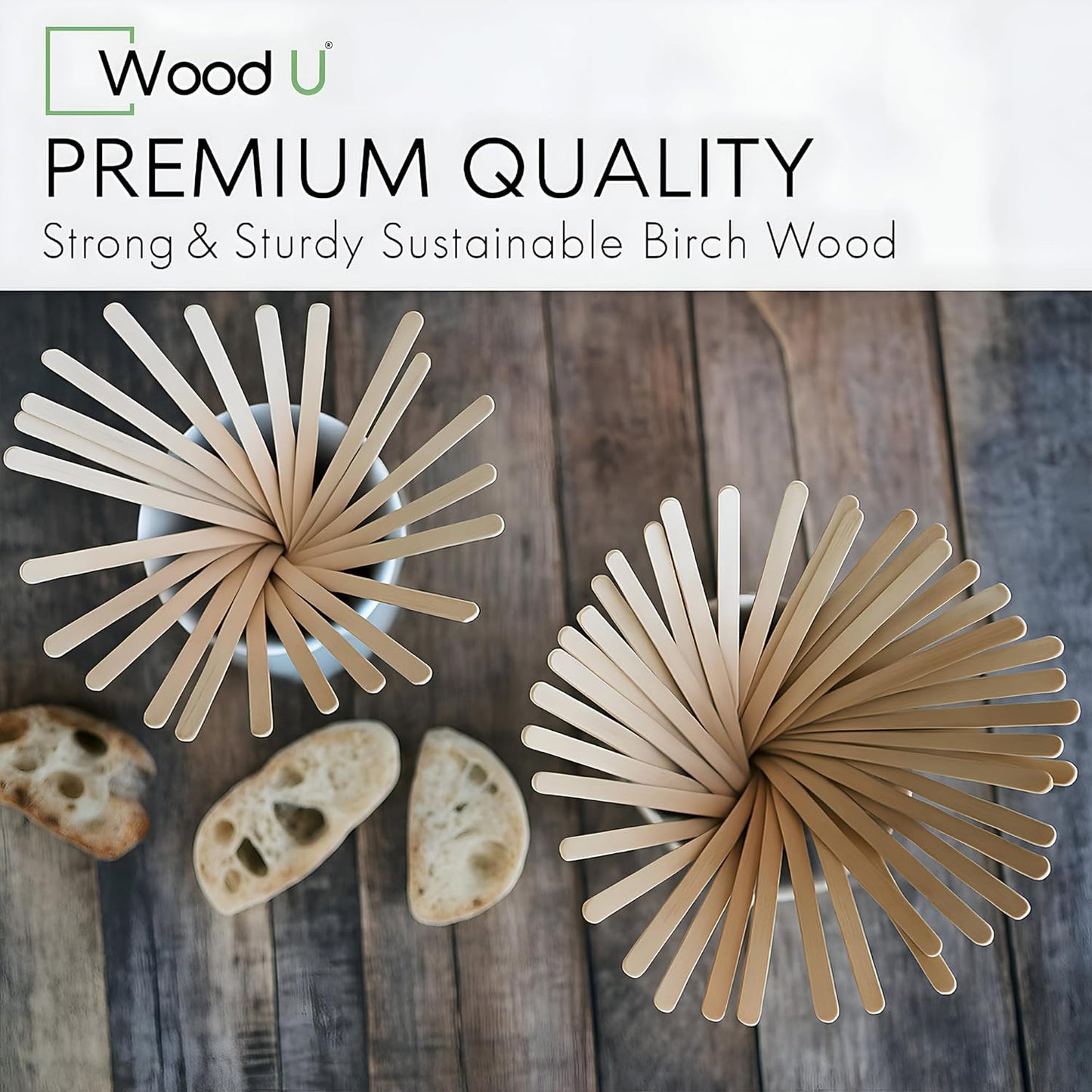 Wooden Coffee Stirrers 7.5" 1000 pcs - Birchwood Stir Sticks for Coffee, Cocktails and More