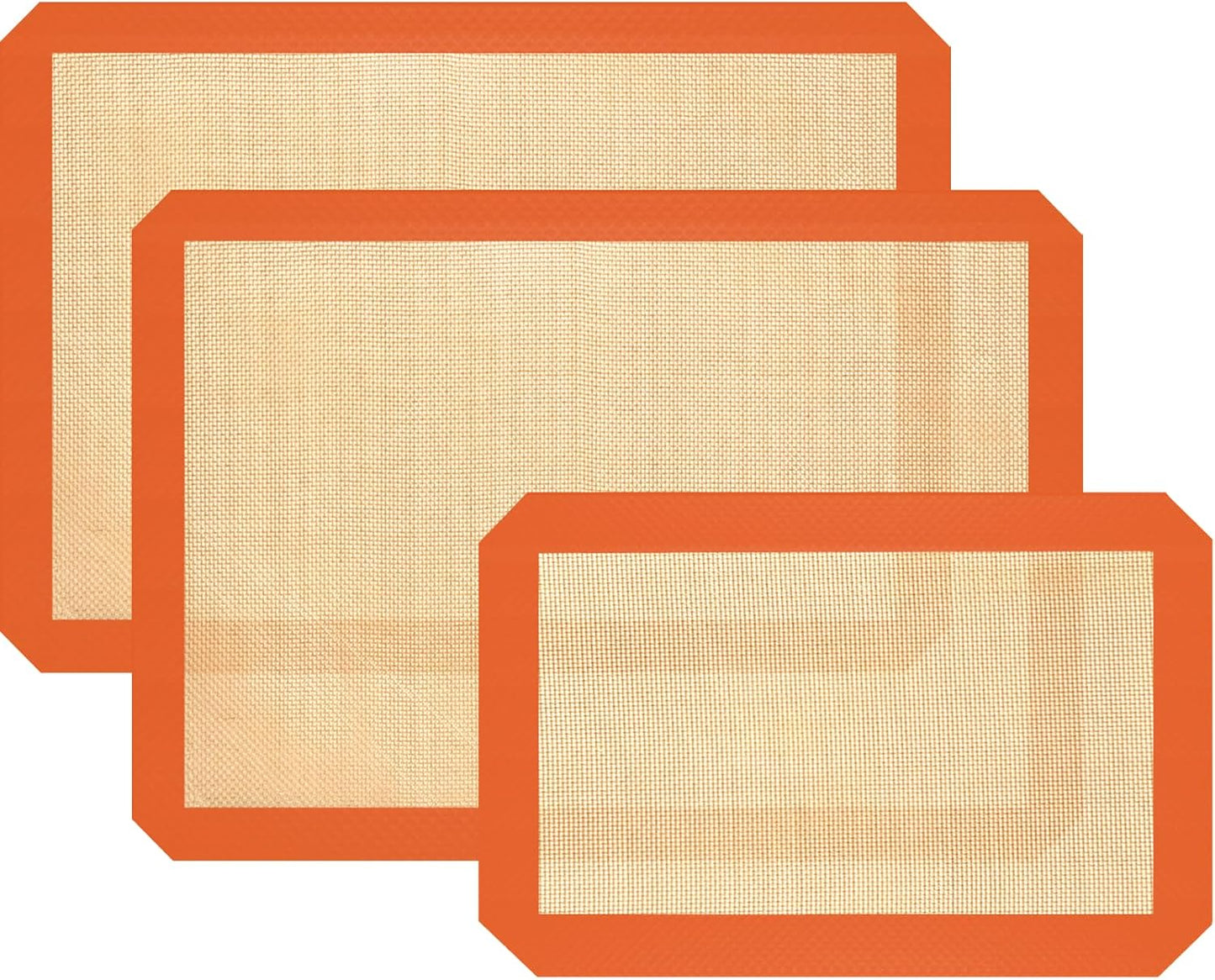 Silicone Baking Mat, 3 Pack Reusable Baking Mat, Non-Stick, Food Safe Silicone Mats for Baking, Oven Baking Sheet for Making Cookies, Macaroons, Bread