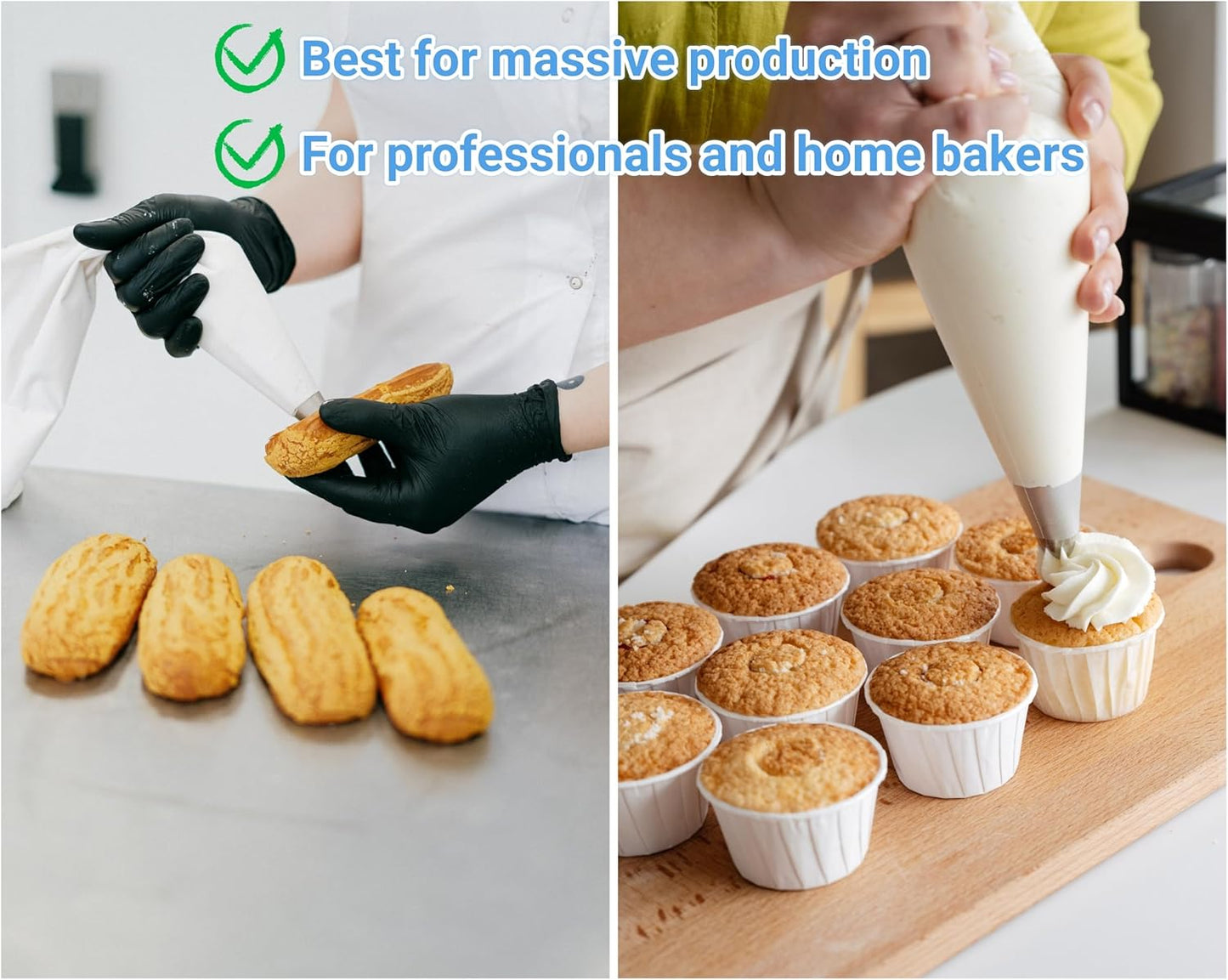 XXL 23 Inch Extra Large Piping Bags 200 Pack - Disposable Pastry Bags - Thick Anti-Burst Pastry Icing Frosting Piping Bags For Decorating Cupcakes Cakes Cookies (Large 23 Inch-200 Pack)