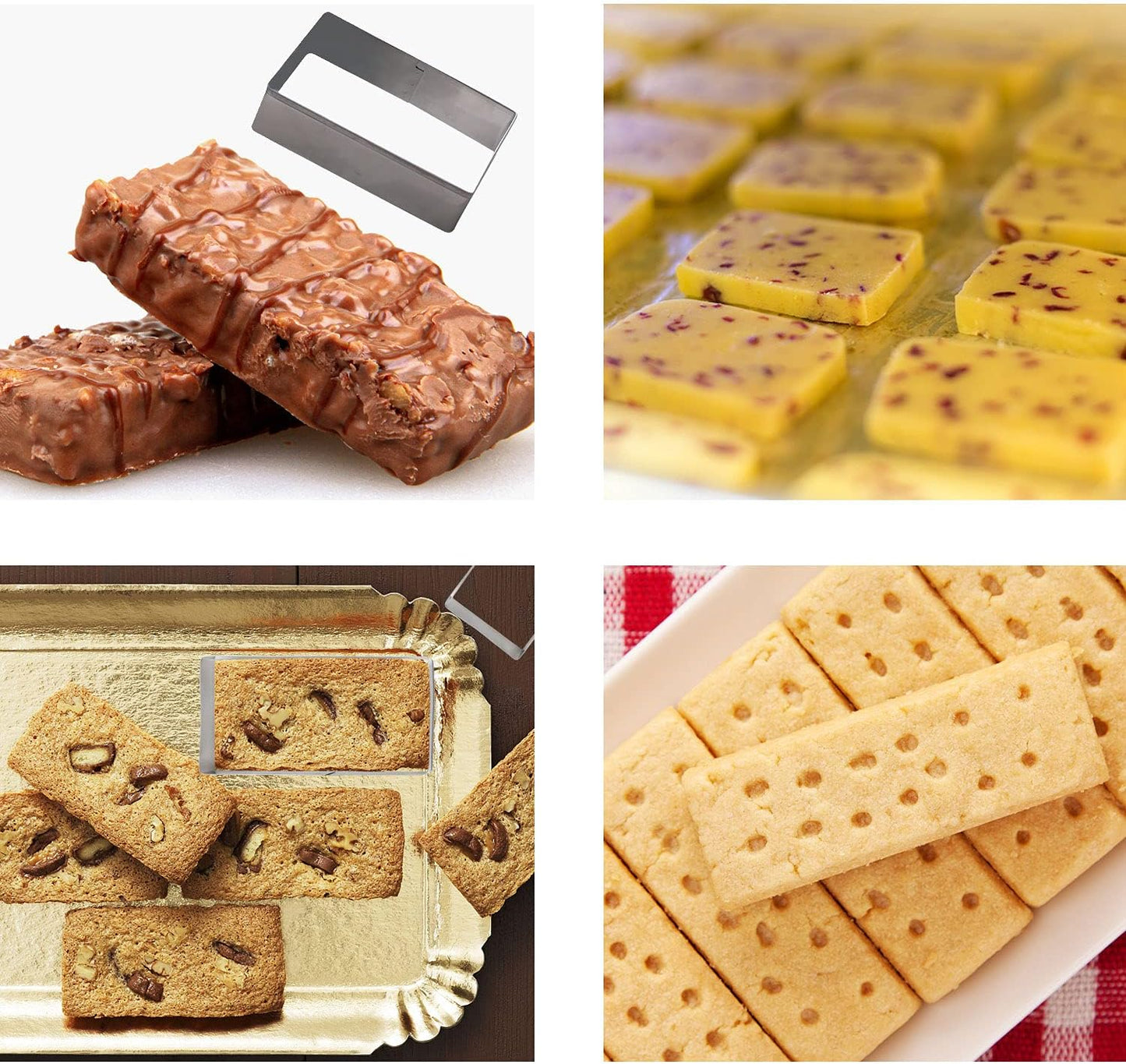 5Pcs Rectangle Cookie Cutter Set, Stainless Steel Biscuit Baking Molds Fondant Cake Cookie Cutter Rectangle Shaped Cutter
