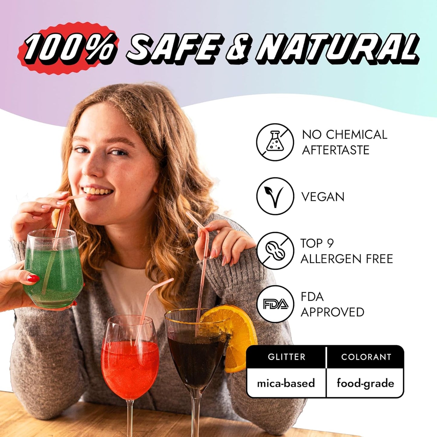 MONÉGASQUE Iridescent Edible Glitter for Drinks 10g – Halloween Edible Glitter for Cakes & Cocktails - Cocktail & Drink Shimmer Powder - Food Decorating Sprinkles, Cupcakes, & Cake Decorations Spray