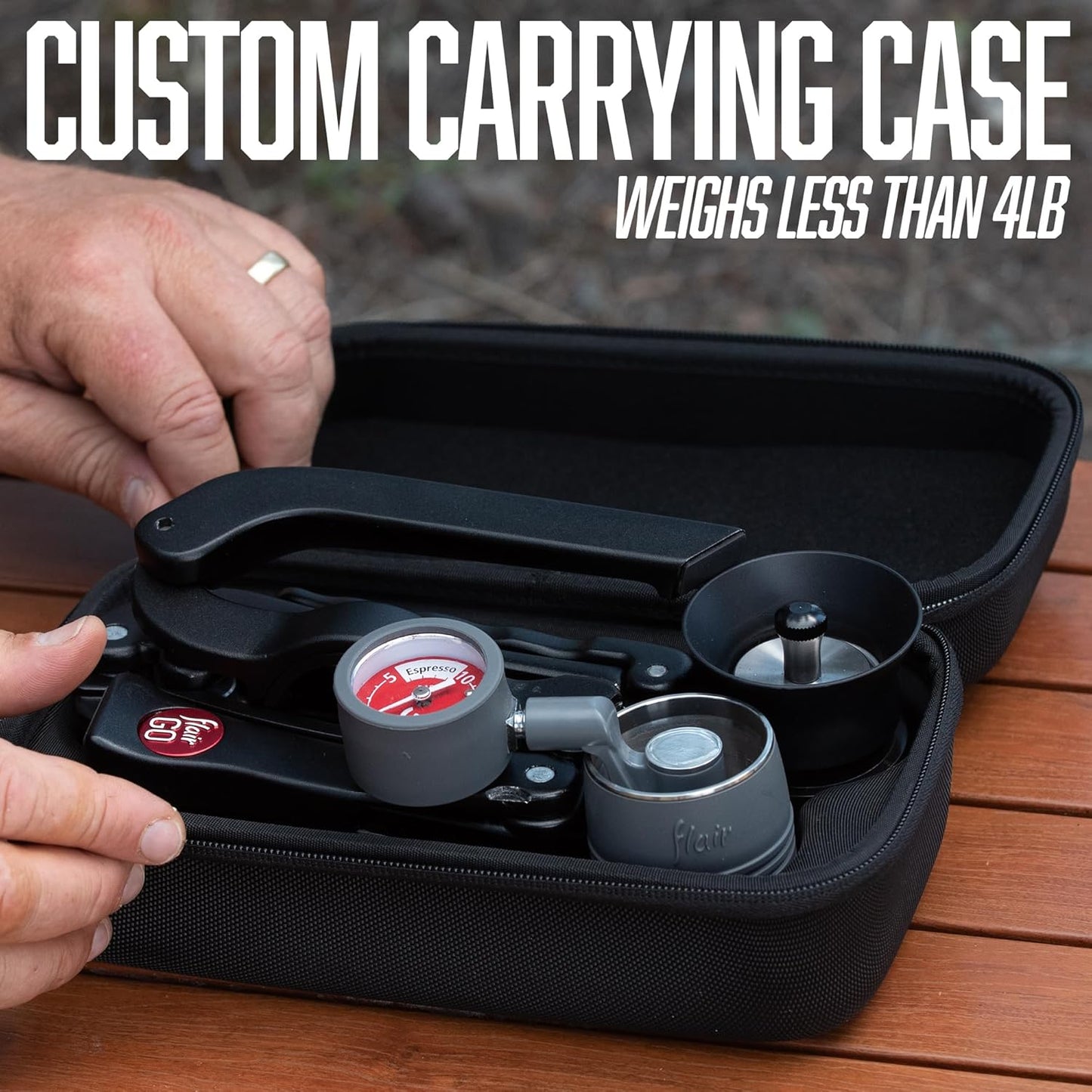 Flair GO: Portable, Collapsible Lever Espresso Machine for 9BAR Espresso Anywhere (Grounds Model)