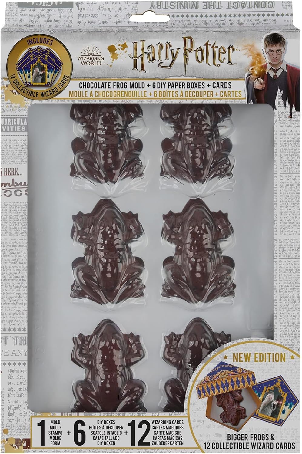 Cinereplicas Harry Potter - Chocolate Frog Mold (12 Wizard Card, 6 DIY Boxes) - Official License