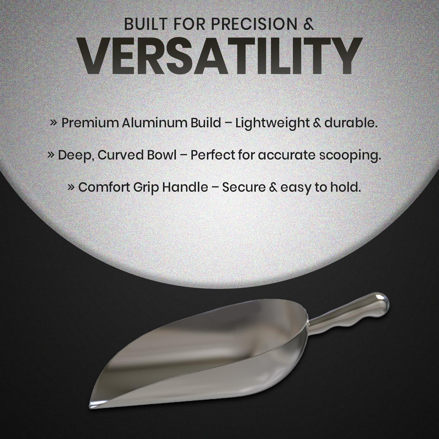 Rattleware 5 oz Aluminum Scoop – Multifunctional, Lightweight Measuring and Pouring Tool for Coffee Beans, Flour, Sugar, Ice, Pet Food, Candy & More – Durable & Versatile Kitchen Accessory