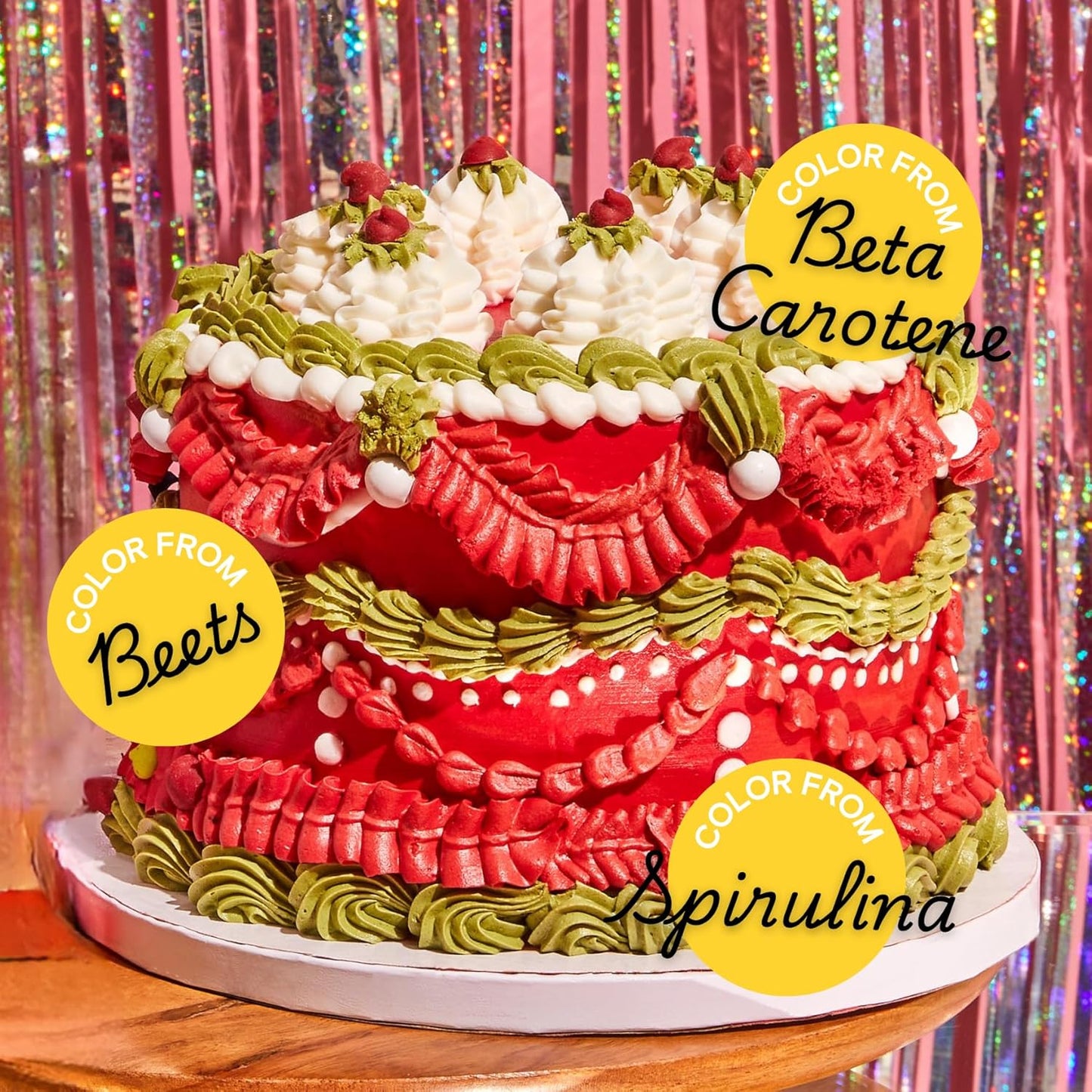 Supernatural Plant-Based Food Coloring - Red & Green Natural Food Dye Powders, Hyper-Concentrated, Vegan, No Artificial Dyes for Holiday Baking (4 Packets)