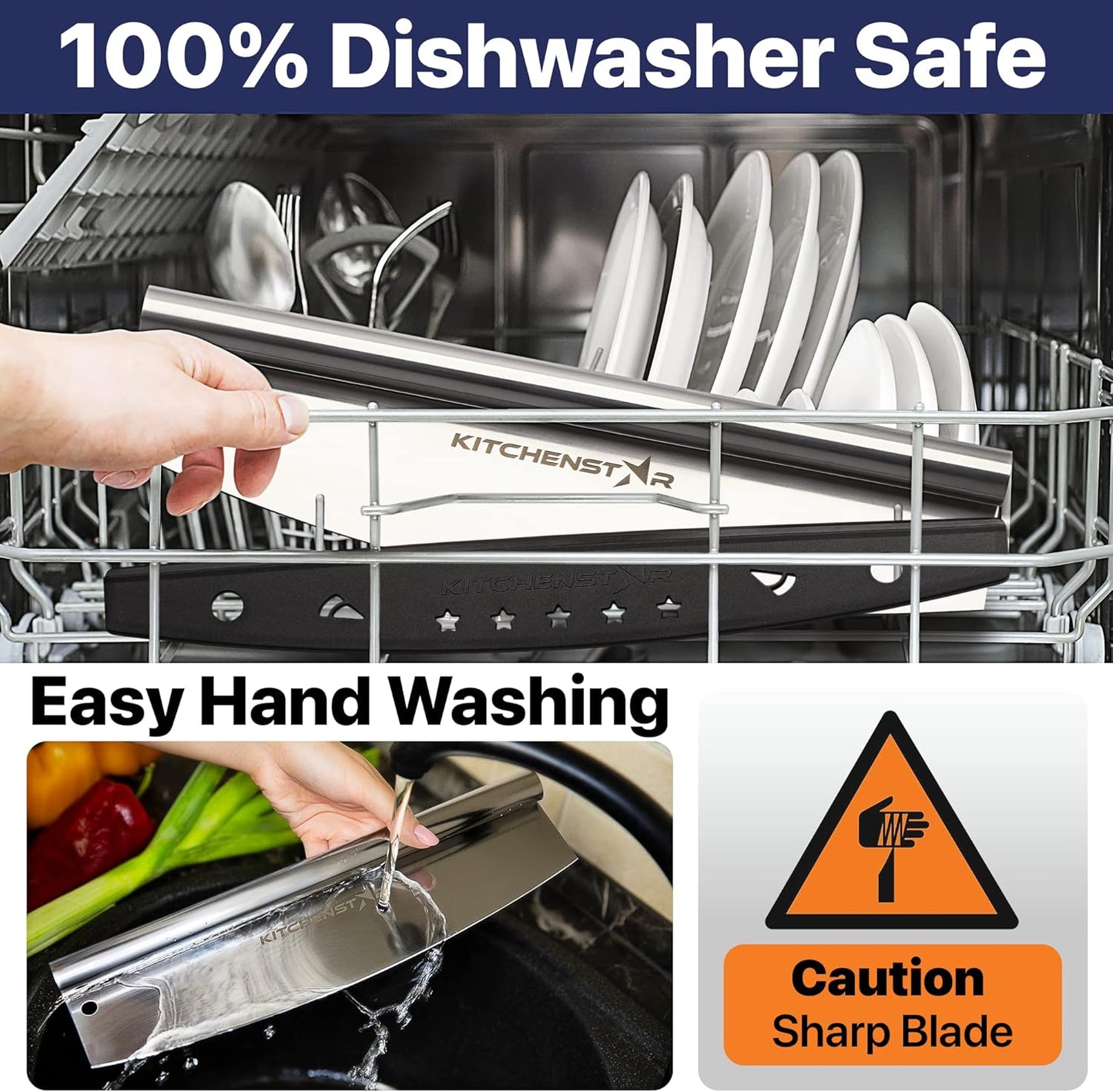 KitchenStar 18-Inch Pizza Cutter Rocker Blade - Sharp Stainless Steel Slicer Knife, Protective Cover, Dishwasher Safe, Extra Large - Commercial Pizza Oven Accessories