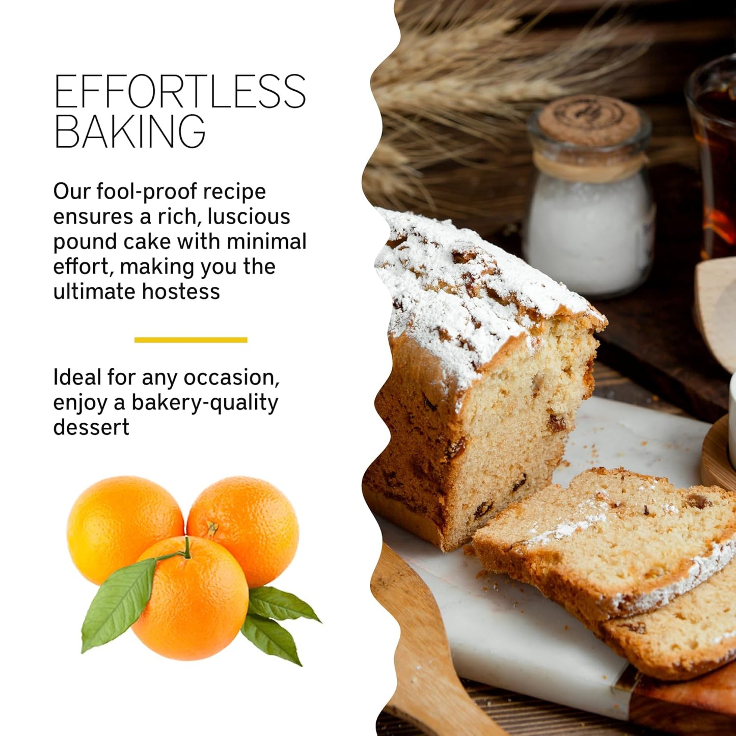 Southern Living Orange Pound Cake Mix, Gourmet, Moist, Buttery & Sweet Flavor with Easy Glaze, Perfect for 8-12 Servings, 1 Box