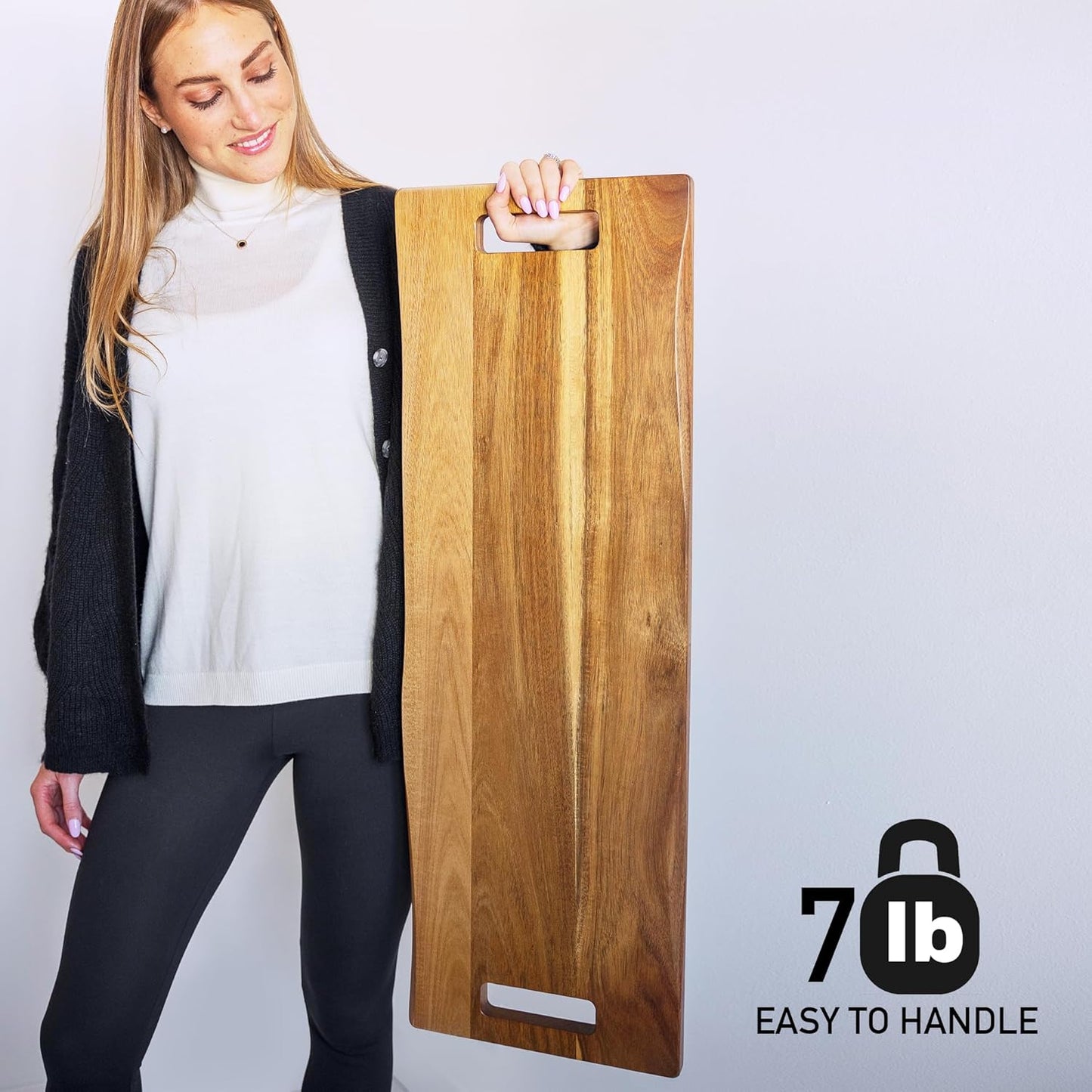 Extra Large Charcuterie Board 36 Inch Babilonia Premium Extralarge Serving Tray Acacia - Long Wood Charcuterie Board, Large Wooden Tray