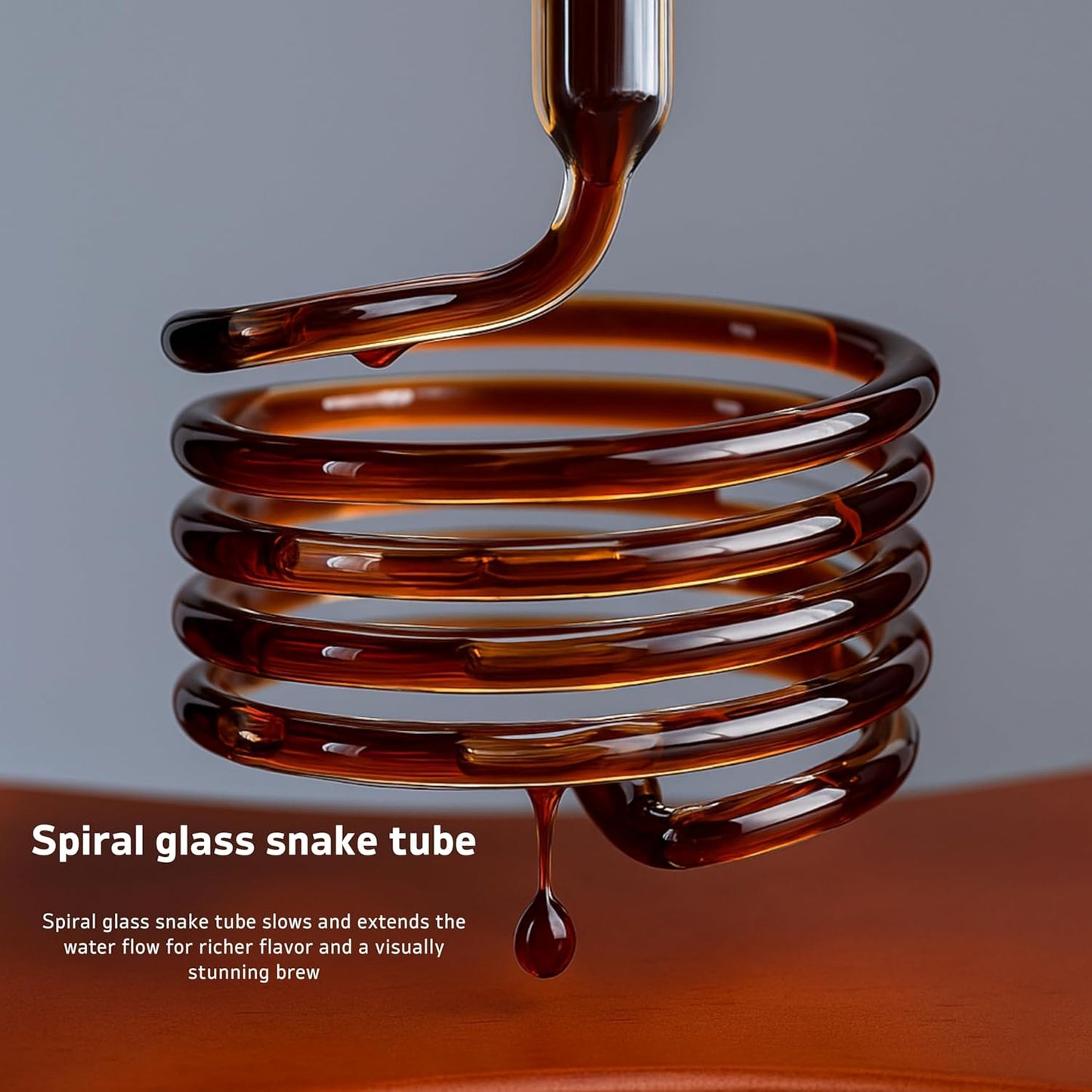 Nispira Cold Brew Drip Tower Iced Coffee Maker Glass Wooden Stand 25 Cups white