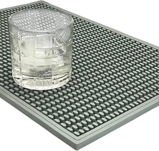 Bar Mats for Bartending - Rubber Bar Mat 18 x 12 inch - 0.4" Thick Flexible Drying Mat for Coffee Bar Kitchen Counter. Non-Slip Coffee Mat for Countertop - Coffee Bar Accessories