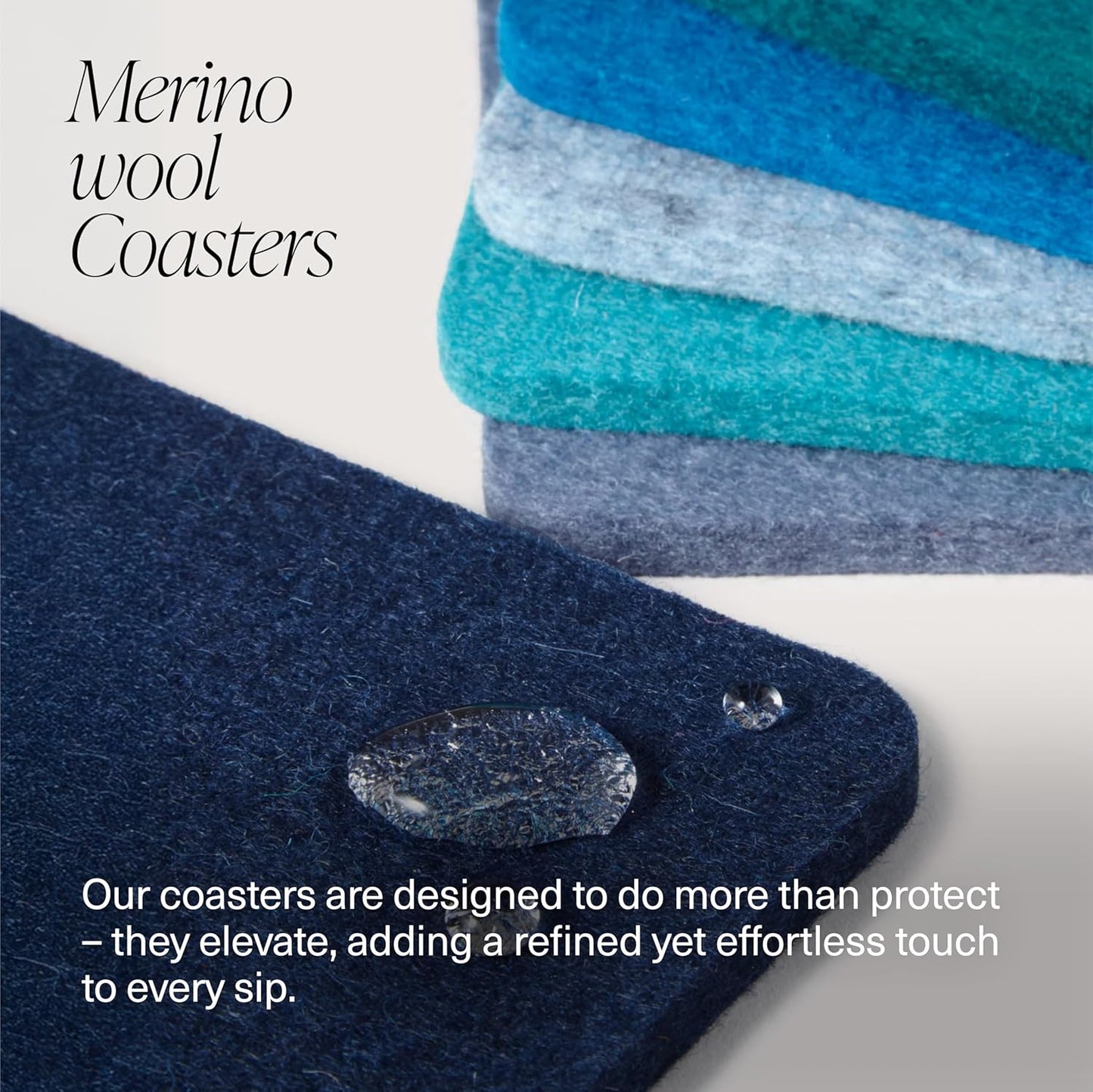 Graf Lantz - Bierfilzl Merino Wool Round Coasters Set of 4 - Electric (4" Circles) - Absorbs 30% of Weight - German Wool - Heat Resistant, Sustainable, & Reusable - Home Decor & Coffee Table Decor