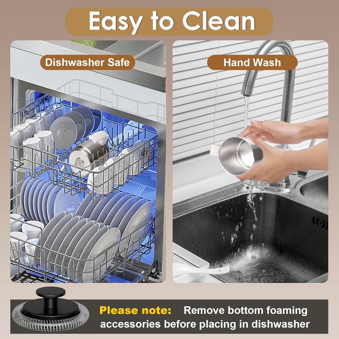 Milk Frother and Steamer, 16.9 OZ Milk Frother for Coffee, 4 in 1 Frother Separable Easy to Use and Clean, Durable Safe Silent Working for Coffee, Latte, Cappuccino Hot Chocolate, White