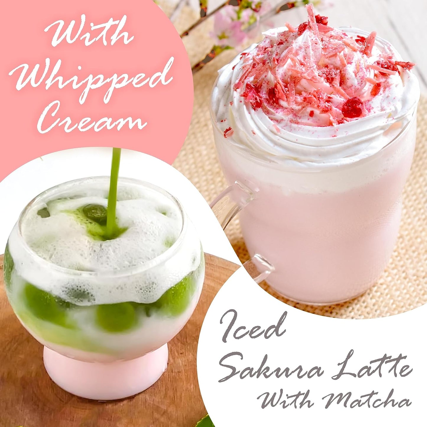 YAMASAN KYOTO UJI Sakura Latte -Creamy and Aromatic Foam- Using Japanese Cherry Blossom 100%, Made in Japan,Sold by Japanese company, 100g(3.5oz)