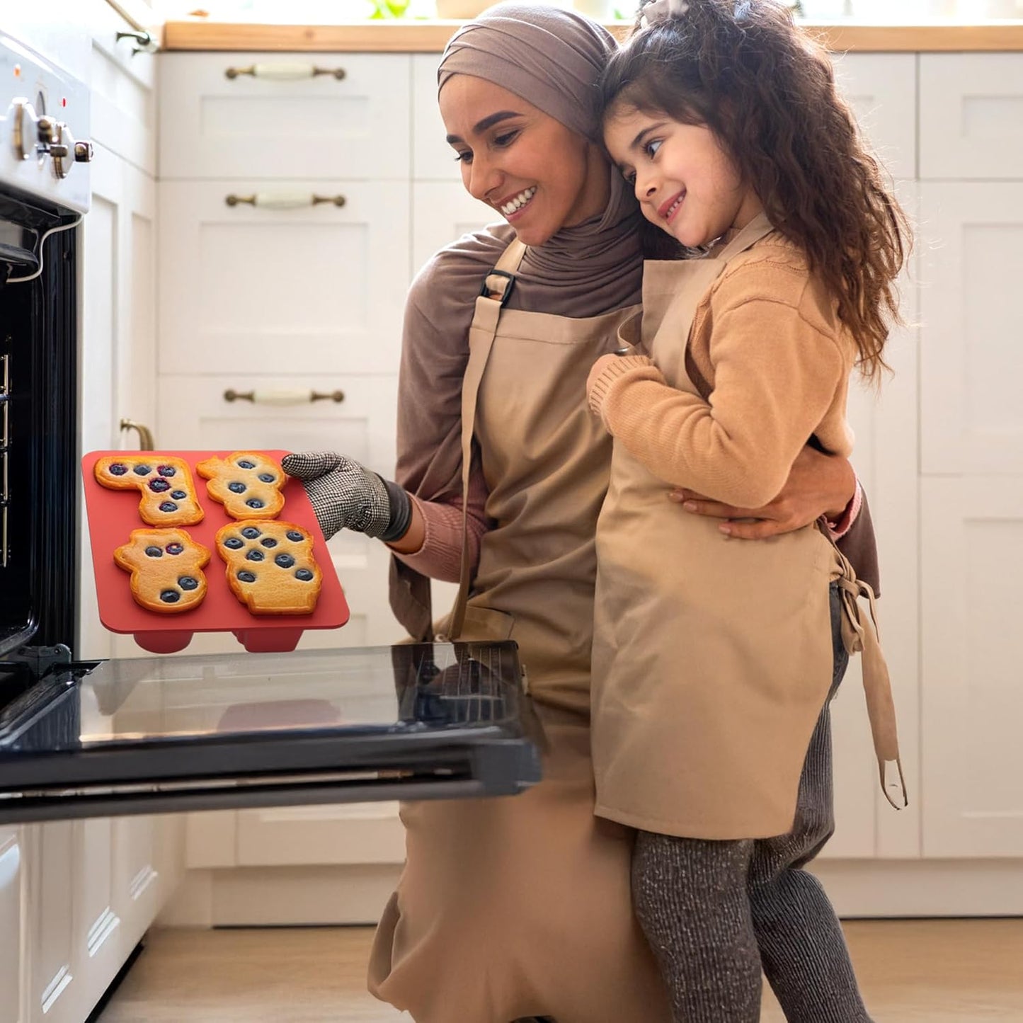 Li&Zhao Silicone Muffin Pans for Baking - 2 PCS Thick Silicone Cupcake Pan Egg Bite Molds Muffin Cups Mini Cupcake Pans for Making Muffin Cakes,Tart,Festival