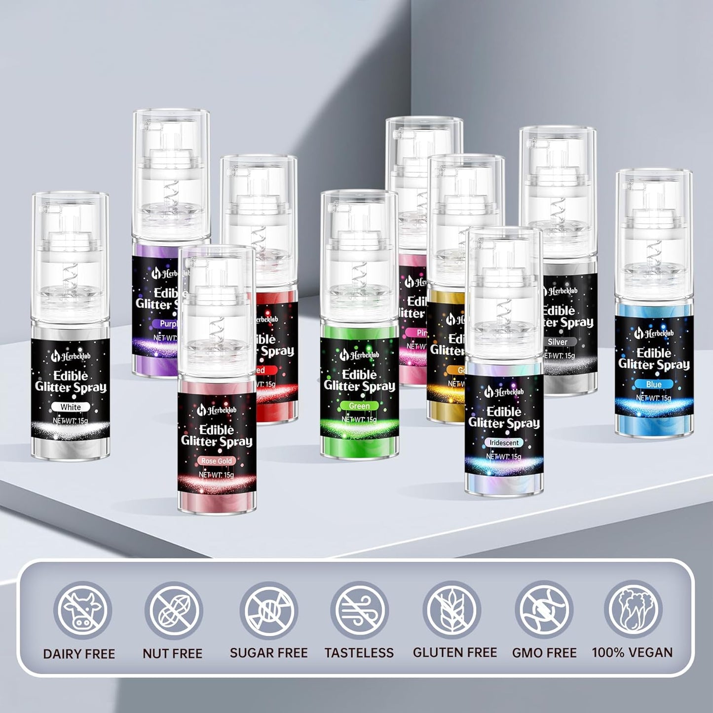 Pink Edible Glitter Spray - 15g Edible Pink Glitter for Cakes Food Grade Shimmer Powder Cake Spray for Cookie Decorating Chocolate Strawberry