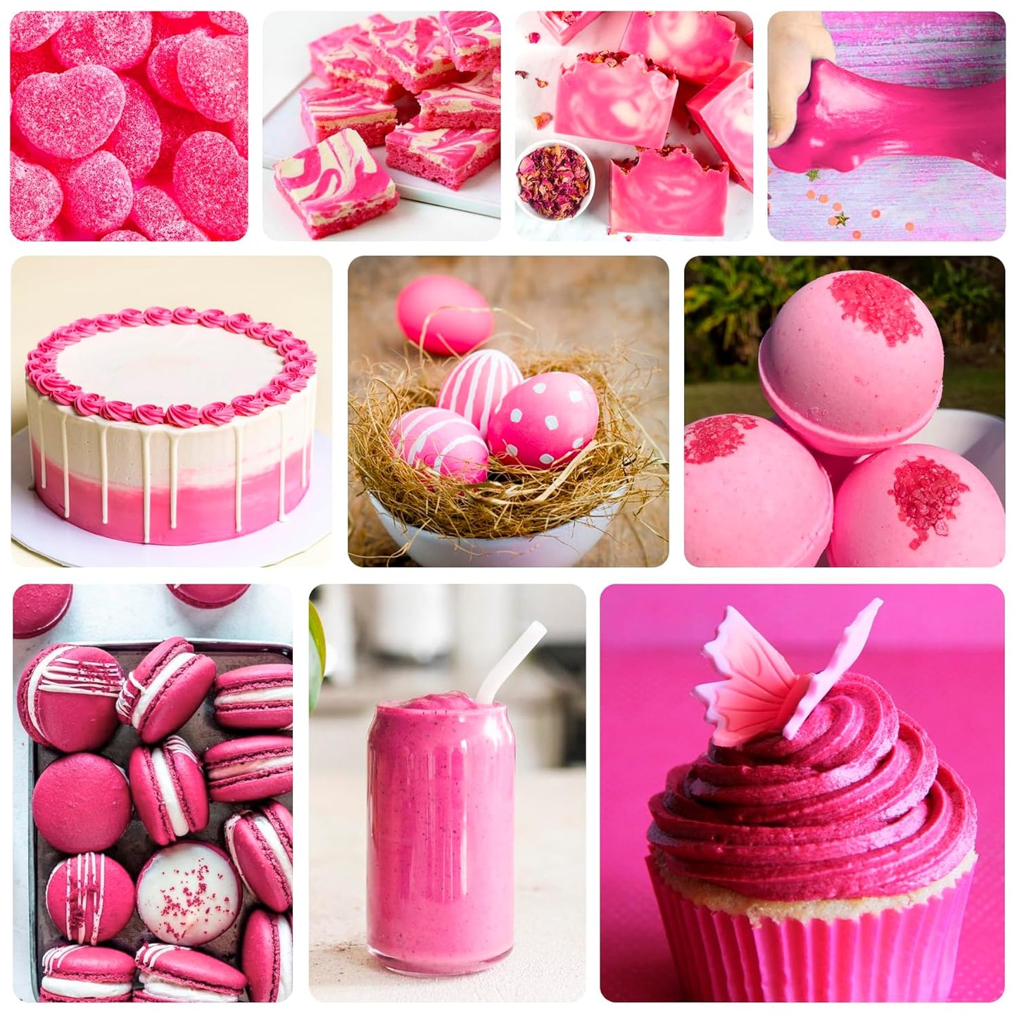 Food Coloring - Vibrant Liquid Icing Food Coloring Set for Baking, Cake Decorating, Easter Egg, Airbrush - Tasteless Food Color Dye for Fondant, Slime, DIY Crafts - 5.5 Fl.oz / 160ml Each (Pink)