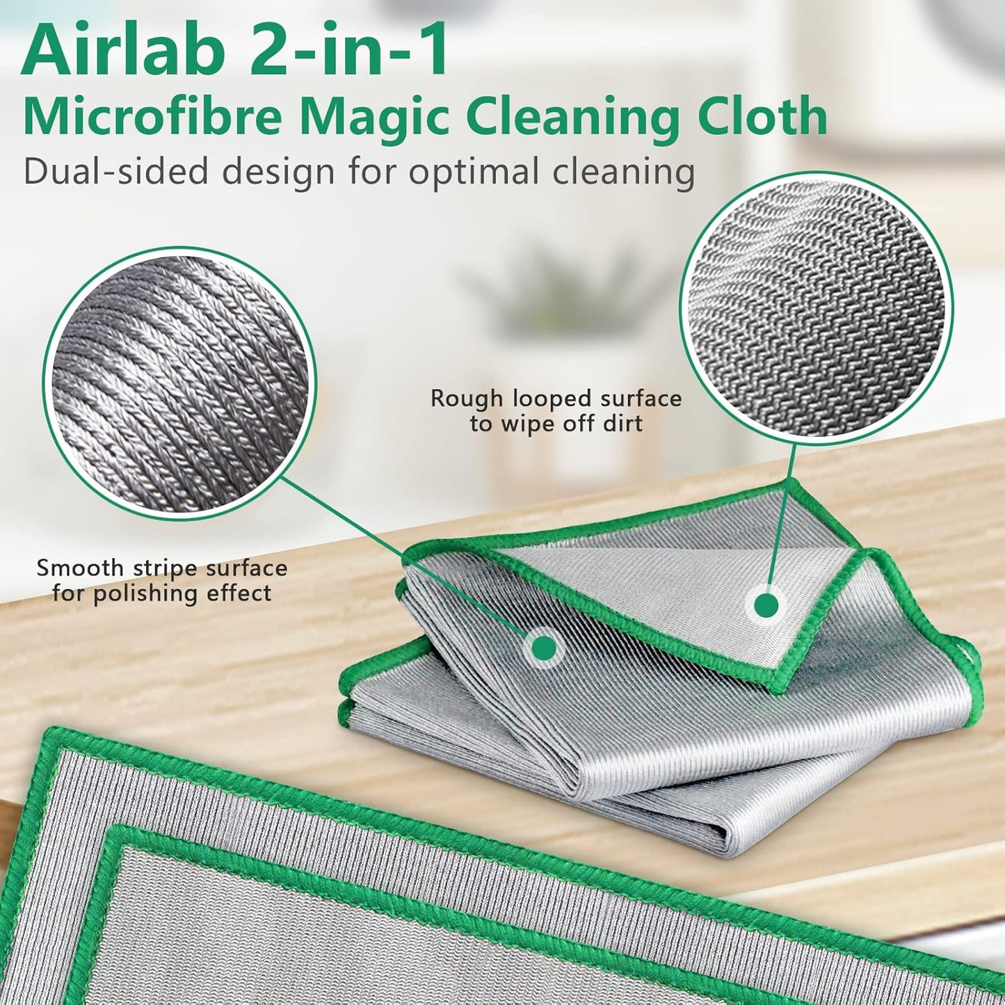 Glass Polishing Cloth Streak Free Miracle Cleaning Cloth Lint Free Microfiber Cleaning Rags for Glasses Kitchen Dish Mirrors Easy Clean, Pack of 6, 12" x 12"