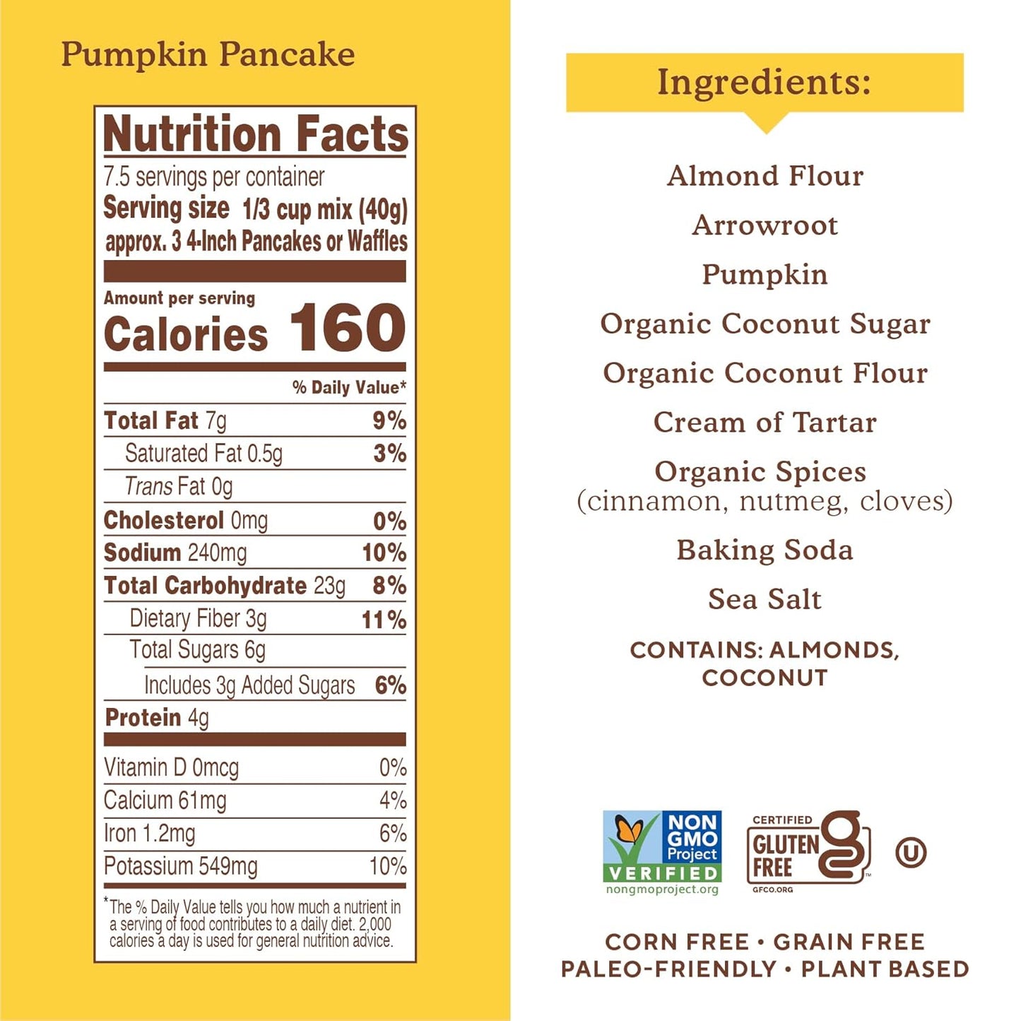 Simple Mills Almond Flour Pancake & Waffle Mix, Pumpkin - Gluten Free, Plant Based, Paleo Friendly, Breakfast 10.7 Ounce (Pack of 6)