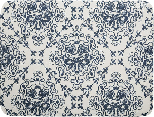 Bohemian Grey Retro Dish Drying Mat for Kitchen Counter,Boho Abstract Flower Art Drying Mat 18 x 24 Inch Microfiber Dish Drying Pad Dish Rack Pad Drainer Mat for Coffee Bar