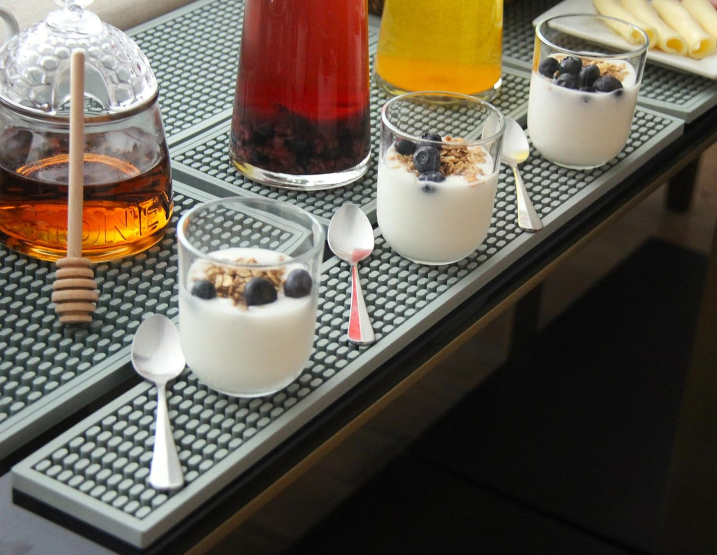 Bar Rail Mat 24x3. Non-Slip Serving Rubber Bar Mats for Countertop. 0.4" Thick Large Bar Service Spill Mat for Bartending, Restaurants, Coffees & Home Kitchen.