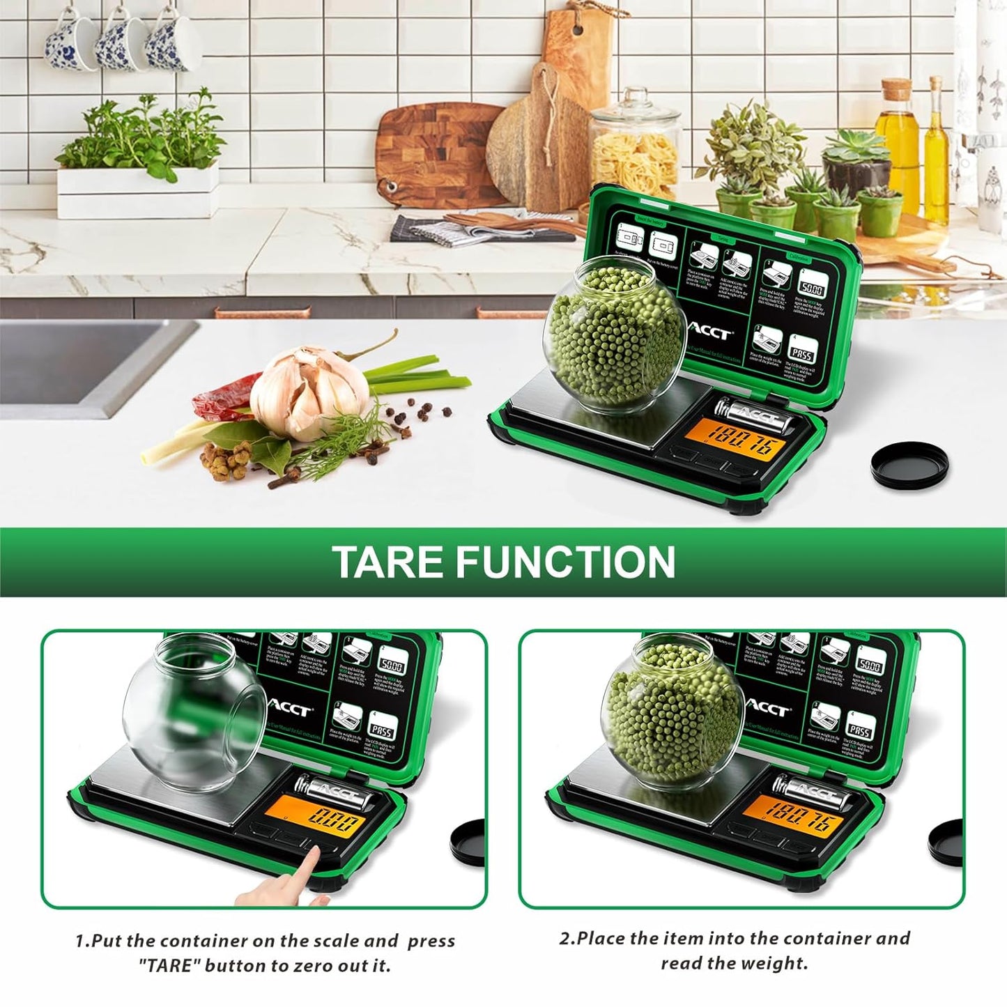 Precision Pocket Scale, 200gx0.01g Jewelry gram Scale, Digital Food Scale with LCD Display, one-Click Conversion 6 Units, Mini Scale for Kitchen/Powder/Coffee/Coins(Battery Included)