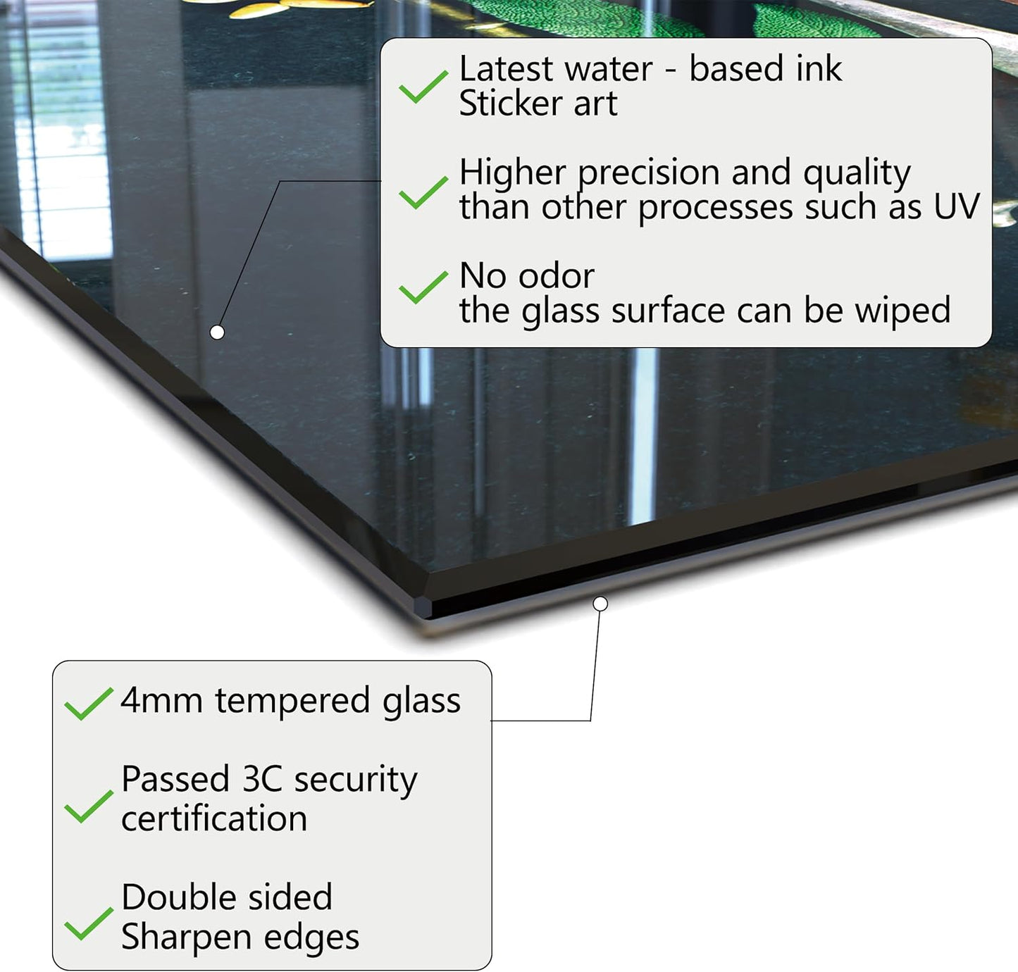 DAIFURONGE Spice Tempered Glass Backsplash For Kitchen Behind Stove,Stove Backsplash Top Cover,Easy to Clean Glass Splashback, Sink Cover Splash Guard,Home Kitchen Wall Decor (30"x30"(76.2x76.2cm))