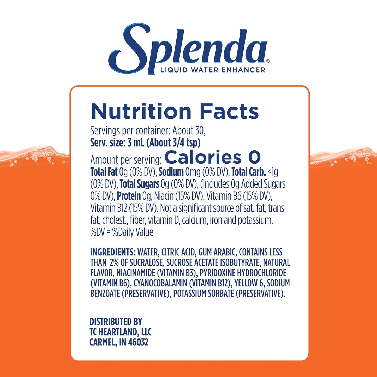 SPLENDA Liquid Water Enhancer Drops, Sugar Free, Zero Calorie, Natural Flavor, Concentrated Drink Mix, 3.11 Fl Oz Each Bottle (Variety, 3 Pack)
