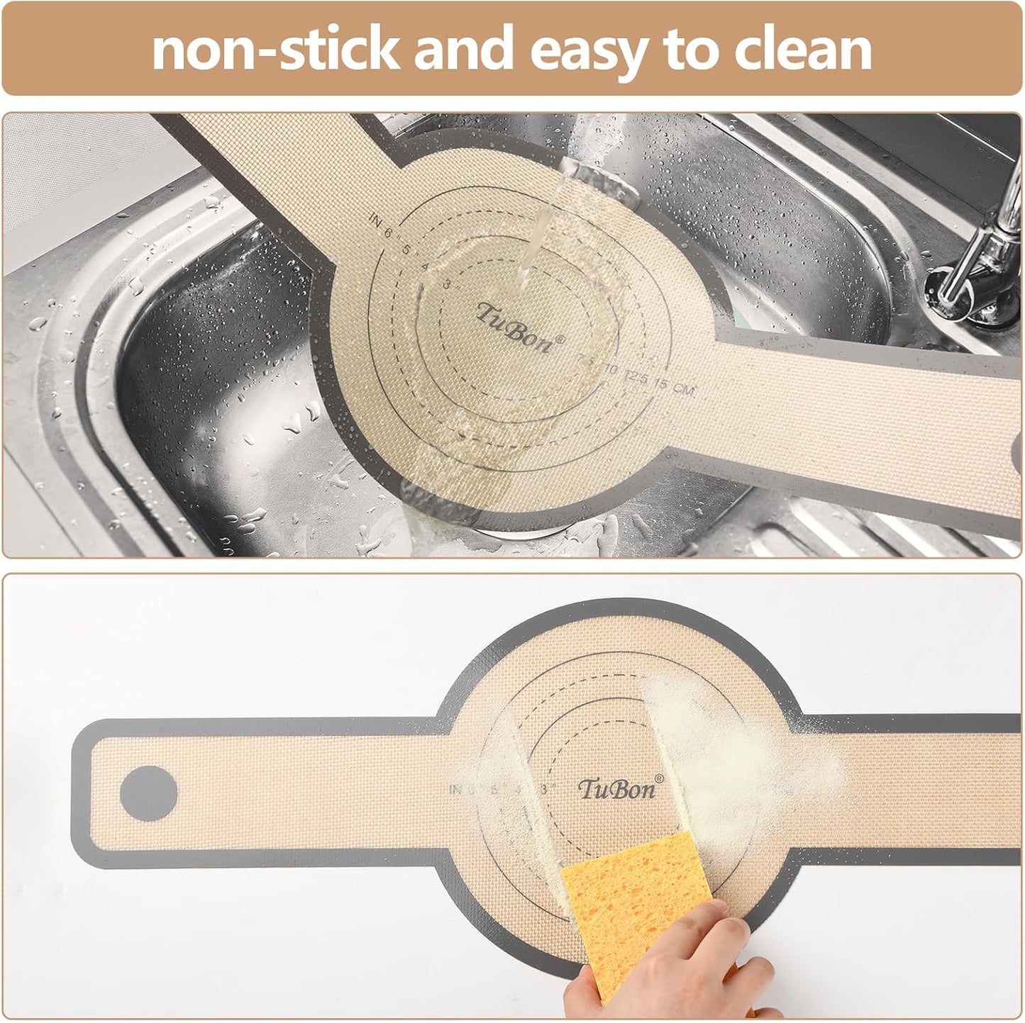 TuBon 8.3" Silicone Bread Sling for Dutch Oven - 1pcs Non Stick Reusable Baking Mat with Handles, Perfect for Sourdough Bread, Round Pizza, Artisan Loaf - Easy Clean, Odor Free, Heat Resistant