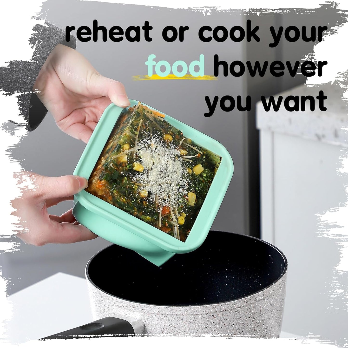 2-Cup Silicone Freezer Trays with Lids – Perfect for Meal Prep, Portion Control, and Easy Freezing-Meal Prep Container Molds for Soup,Leftovers (Bondi Mint, 2 Pack)