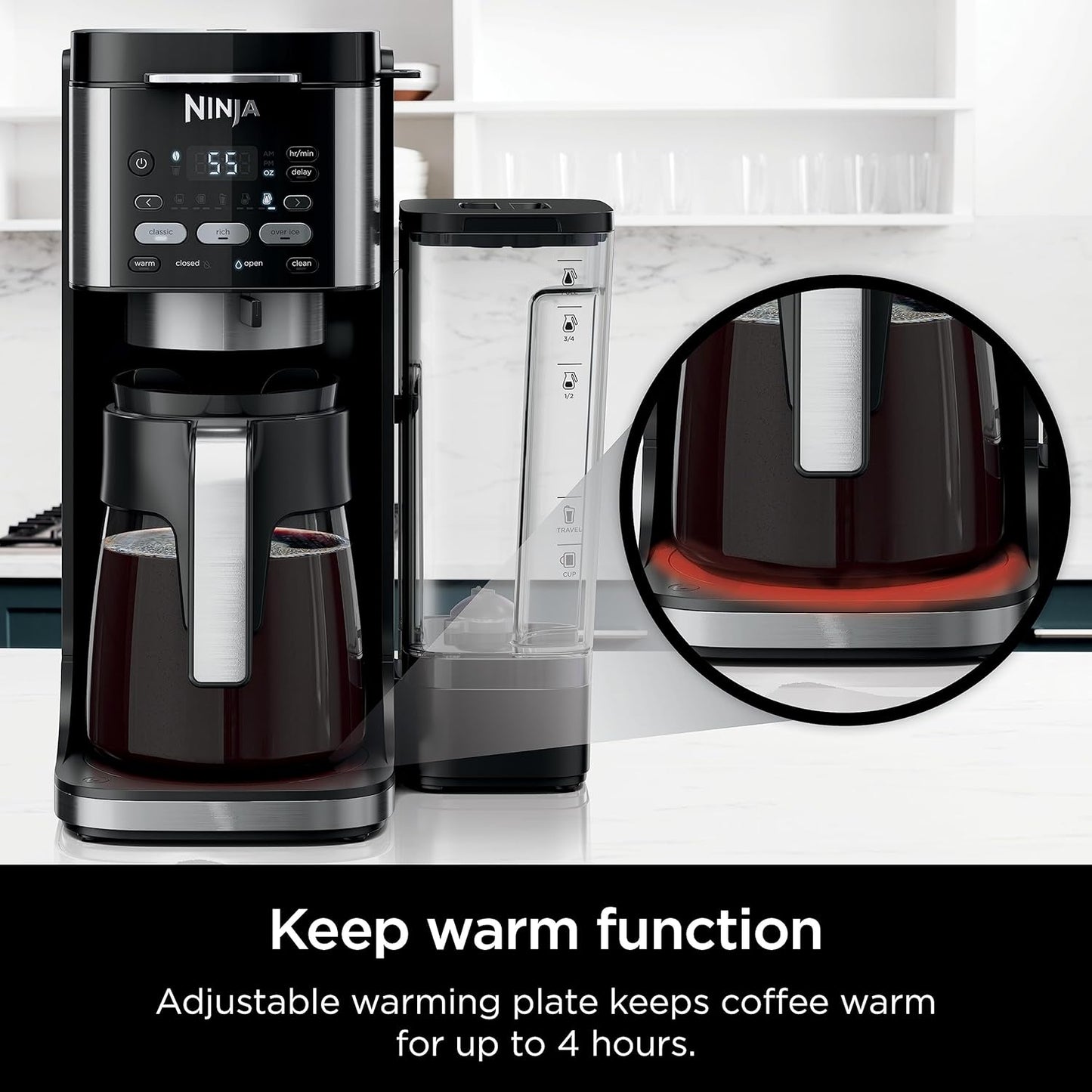 Ninja | Drip Coffee Maker | DualBrew Pro Hot & Iced Coffee Machine | Use with K-Cup Coffee Pods | 3 Brew Styles (Classic, Rich, & Iced) | 60oz Removable Reservoir & Dishwasher Safe | Black | CFP101