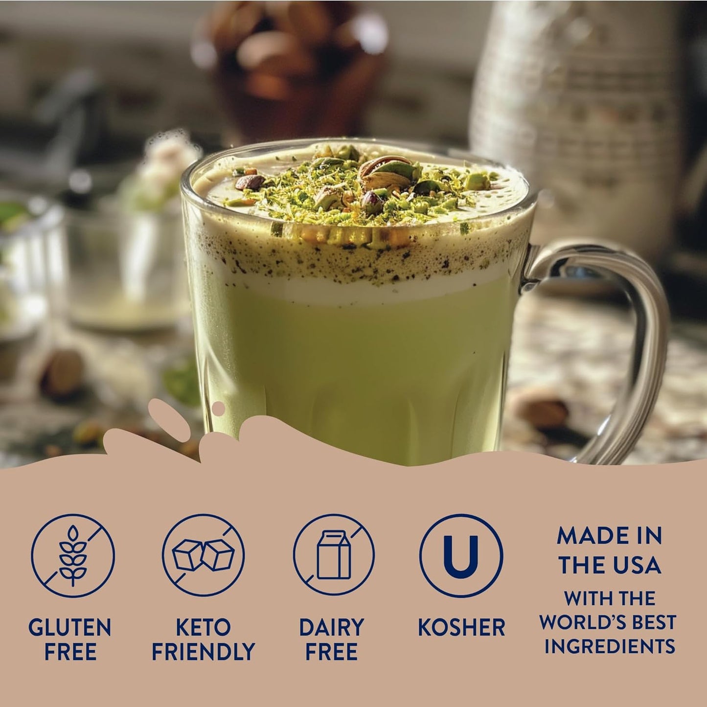 Jordan's Skinny Syrups Sugar Free Coffee Syrup, Pistachio Flavor Drink Mix, Zero Calorie Flavoring for Chai Latte, Protein Shake, Food & More, Gluten Free, Keto Friendly, 25.4 Fl Oz, 1 Pack