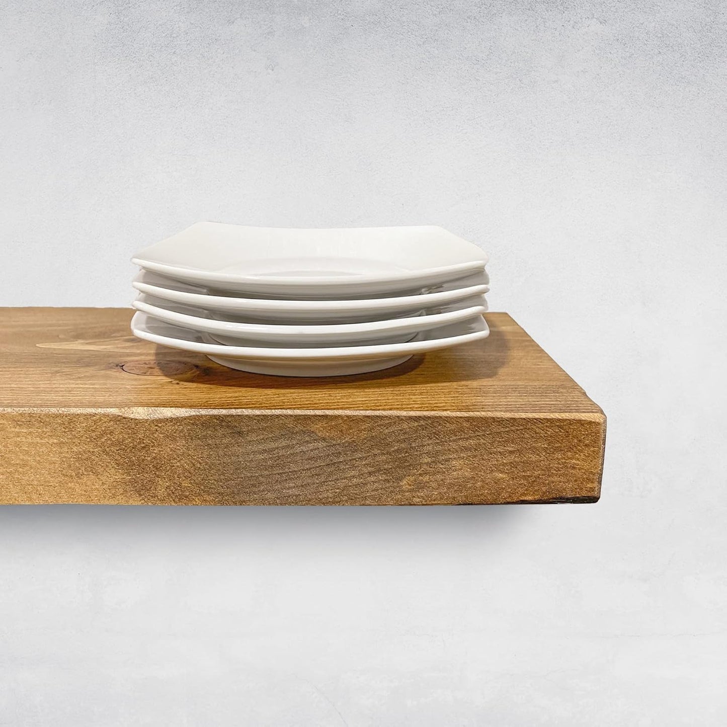 URBANDI, Rustic Floating Shelves, Set of 2, Hidden Bracket, Solid Wood, Heavy Duty, Wall Mounted Shelves, (Brown, 12Wx8D)