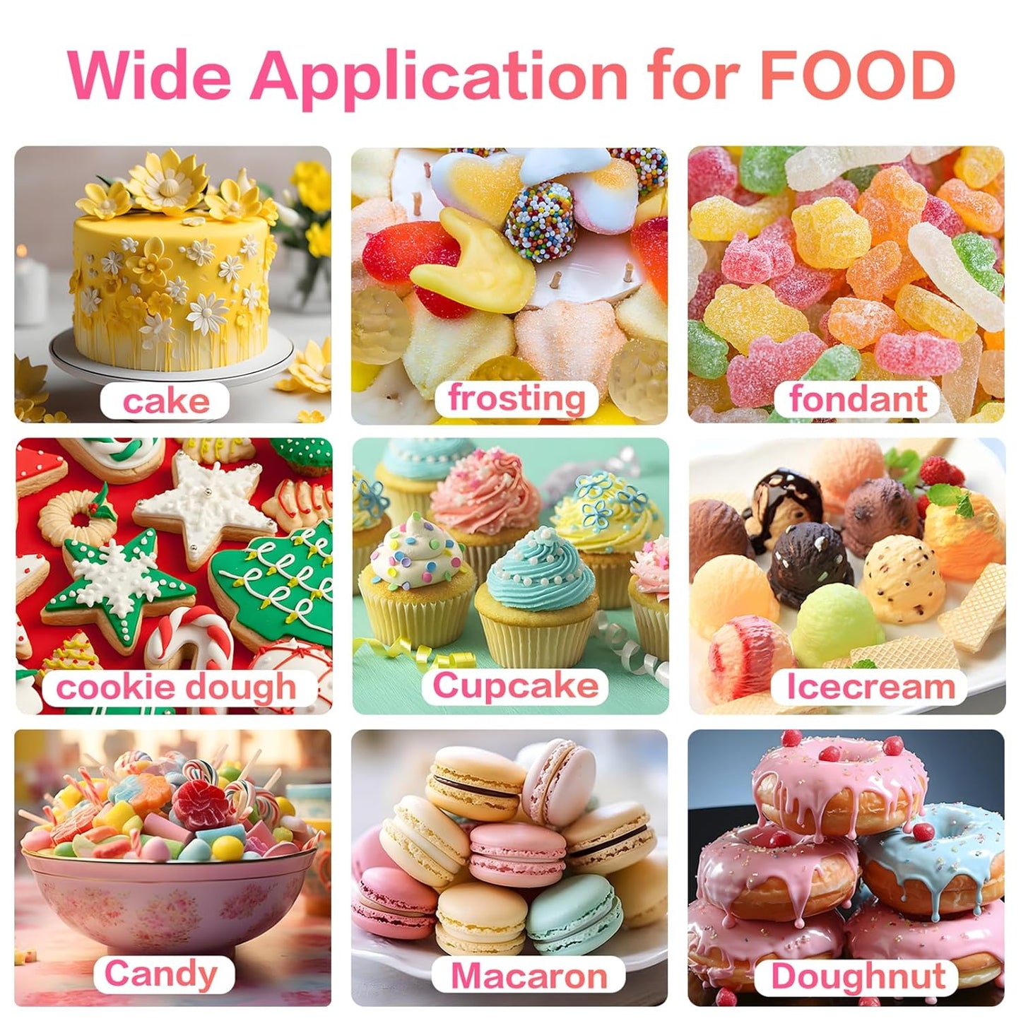 Gel Food Coloring for Cake Decorating - 40g Concentrated Assorted Edible Colors - Vibrant Tasteless Food Dye Professional-Grade Dye for Easter Eggs Fondant Cookies Frosting Royal Icing Baking - Black