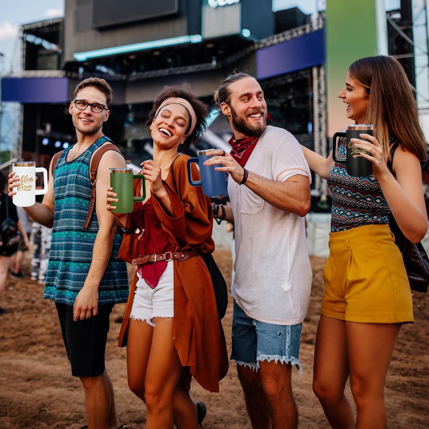 20 oz Insulated Coffee Mug with Lid, Stainless Steel Coffee Tumbler Bulk, Double Wall Vacuum Travel Mug with Handle, Leakproof Powder Coated Coffee Cups for Hot and Cold Drinks (Black,1 pack)