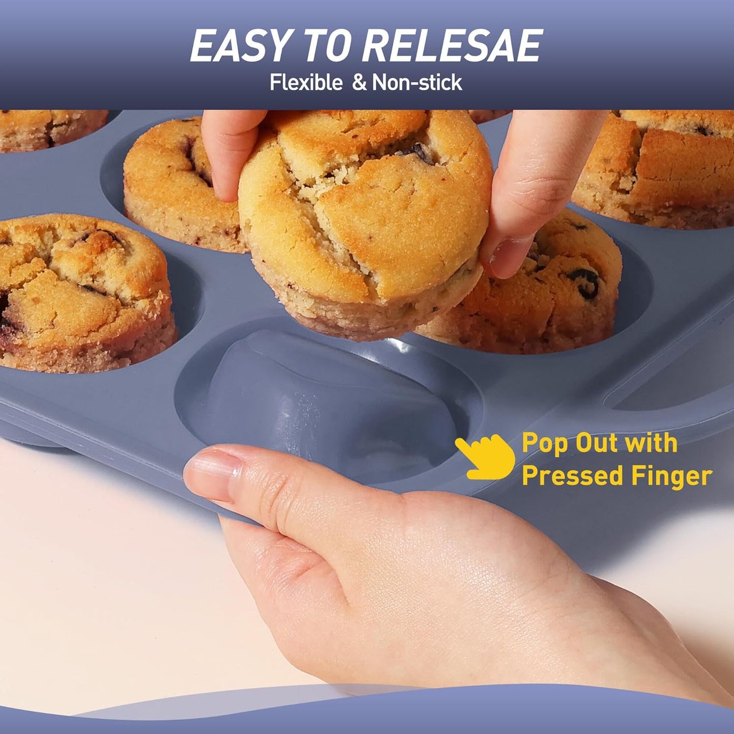 12 Cups Silicone Muffin Pan with Metal Reinforced Frame Regular Size Cupcake Pan Tray Egg Bites Silicone Rubber Cookie Molds Muffin Tin Baking Pans Tart Pan Not Stainless Steel Ceramic Aluminum