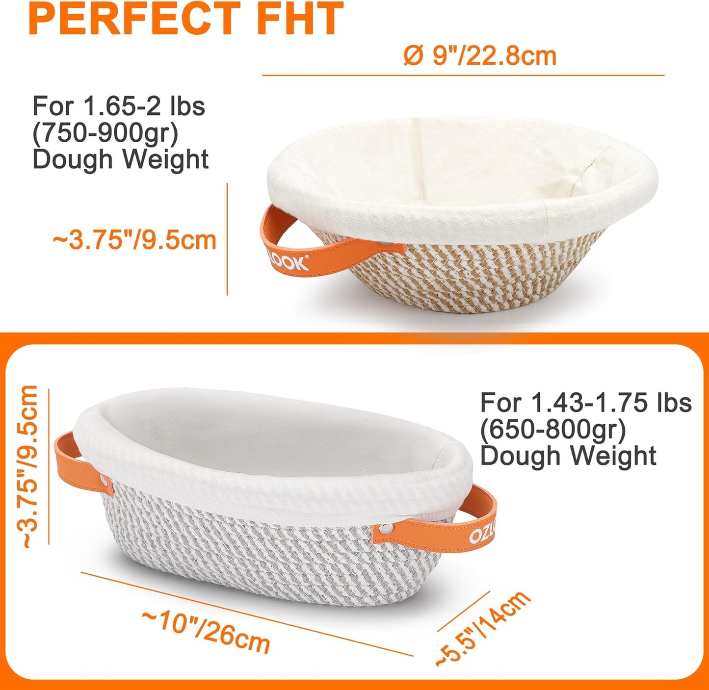 Sourdough Starter Kit,10 Inch Round & 9 Oval Cotton Rope Banneton Bread Proofing Basket with Bread Lame, Scraper,Sling, Dough Whisk,Perfect Gifts for Bakers Sourdough Bread Baking Supplies