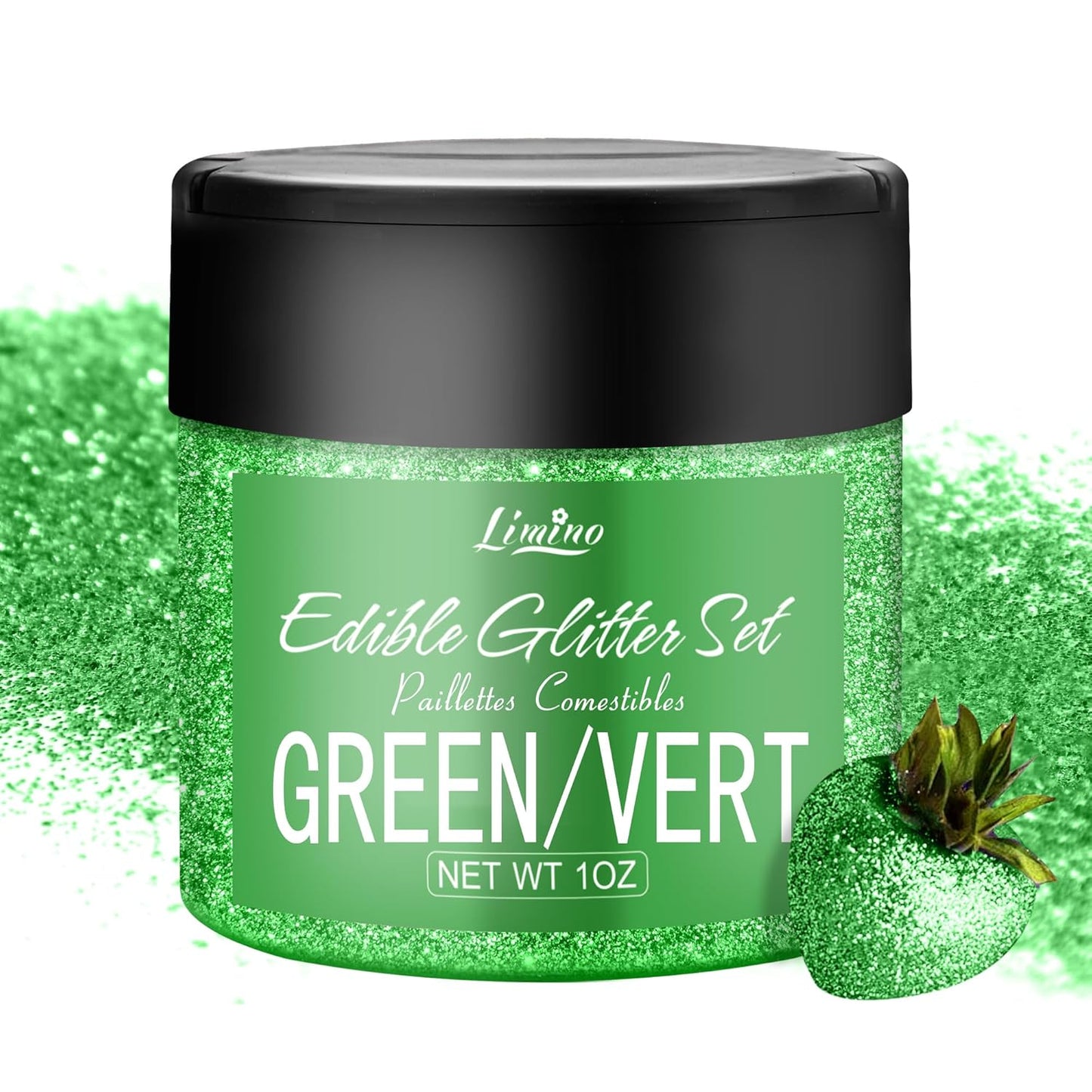 Edible Glitter - 30g Edible Luster Dust Metallic Food Grade Coloring Glitter for Drinks, Cake Decorating, Baking - Edible Dust Powder Shimmer Sprinkle Powder for Icing, Cocktail, Wine, Candy (Green)