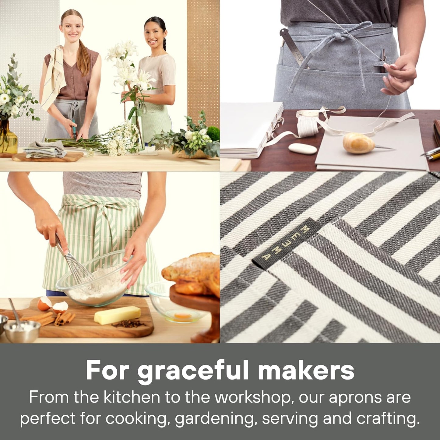 MEEMA Waist Apron with 3 Pockets | Waitress Apron | Waitress Apron with Pockets | Half Aprons With Pockets | Server Aprons Women