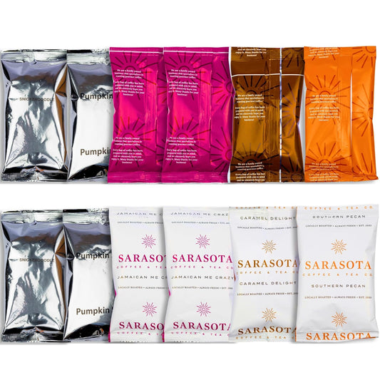 Ground Coffee | Gift Set Sampler Pack Variety Flavored Medium Roast Low Acid Mold Free Pouches | Gourmet Bulk Packets | Highest Rated Individual Premeasured Powder Bags for 12 Cup Drip Maker