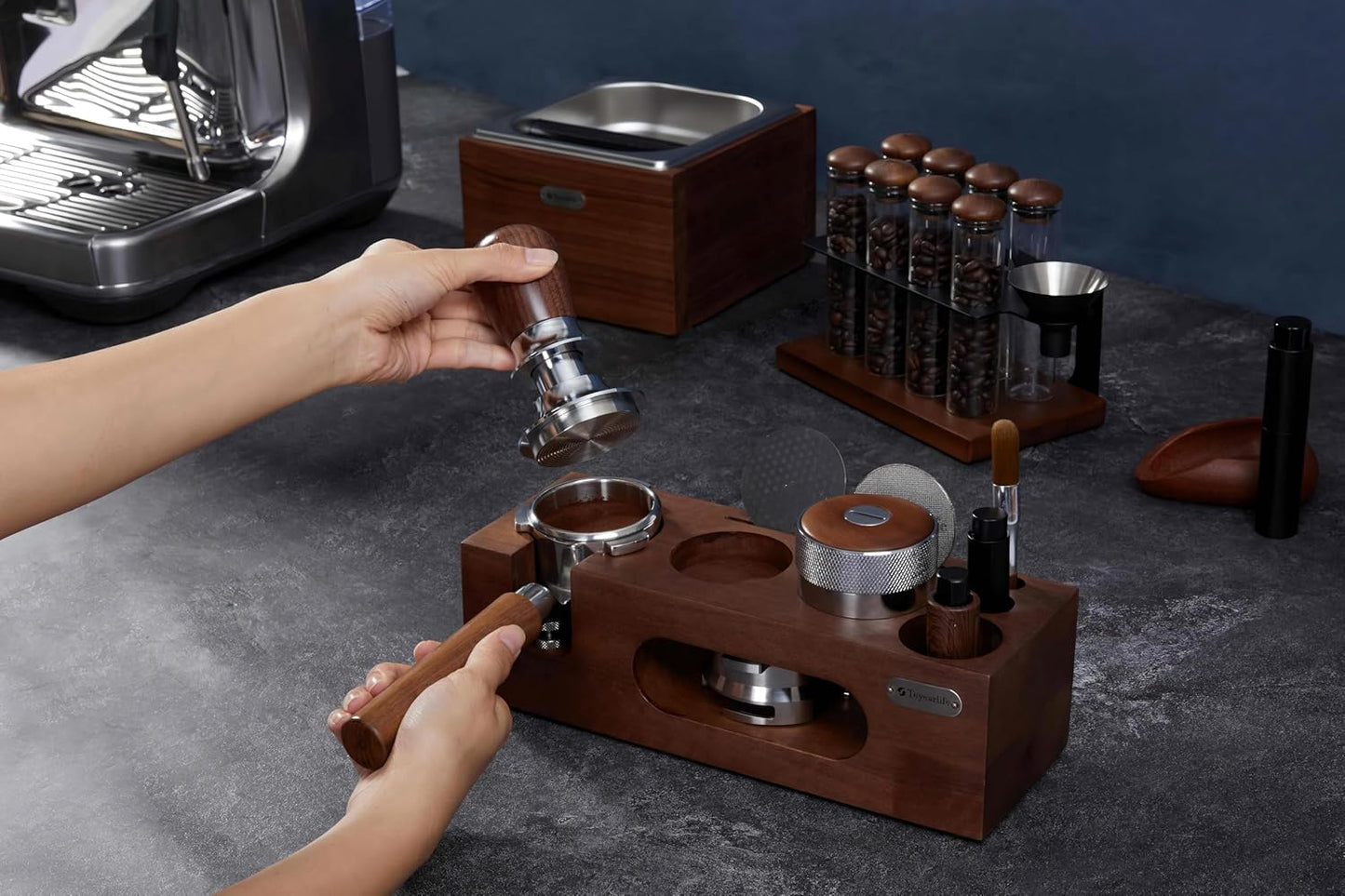 54mm bottomless portafilter for Breville Barista Express(BES870) Pro Touch Bambino Infuser Duo Temp Espresso Accessories Includes Naked Basket Stainless Steel