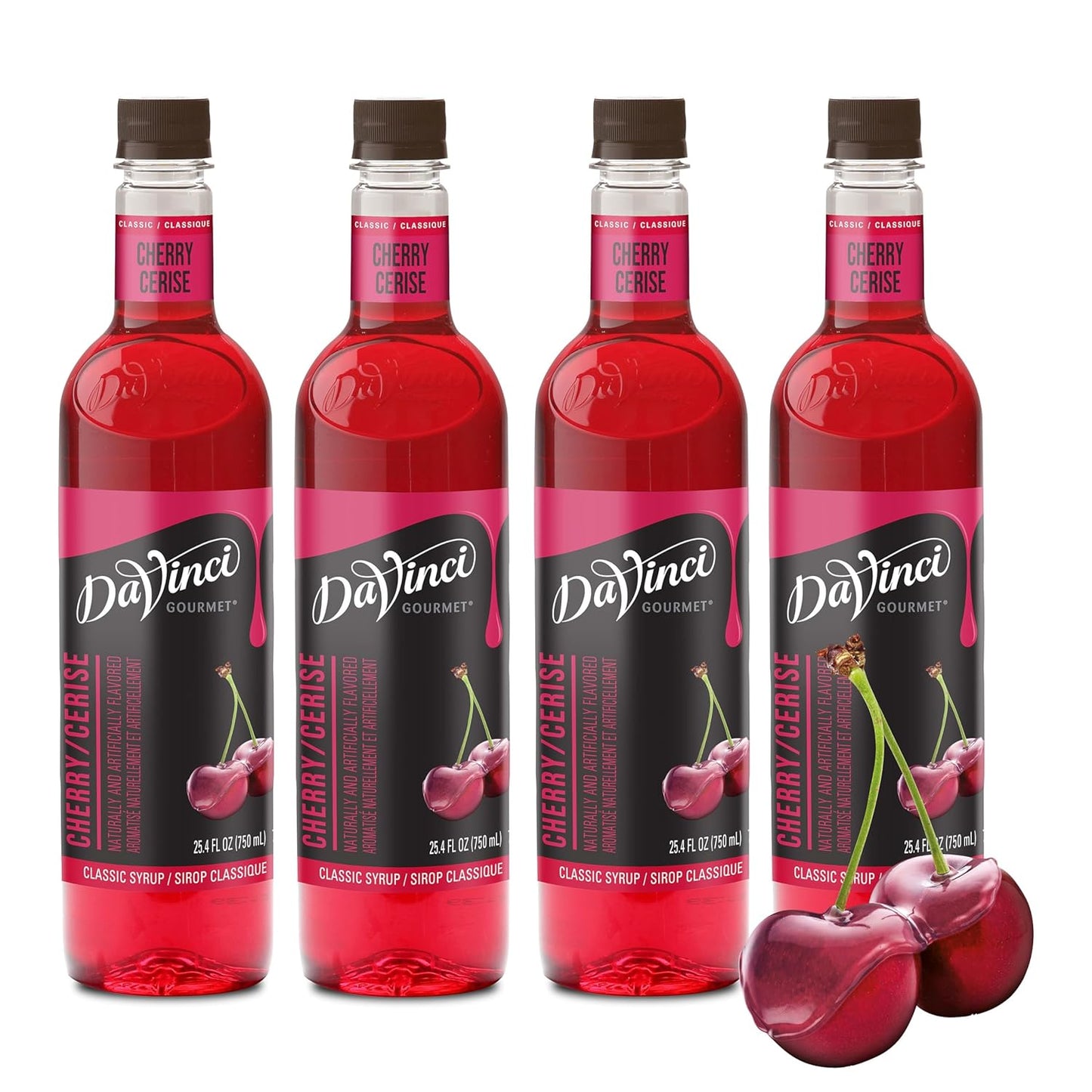 DaVinci Gourmet Classic Cherry Syrup, 25.4 Fluid Ounces (Pack of 4)