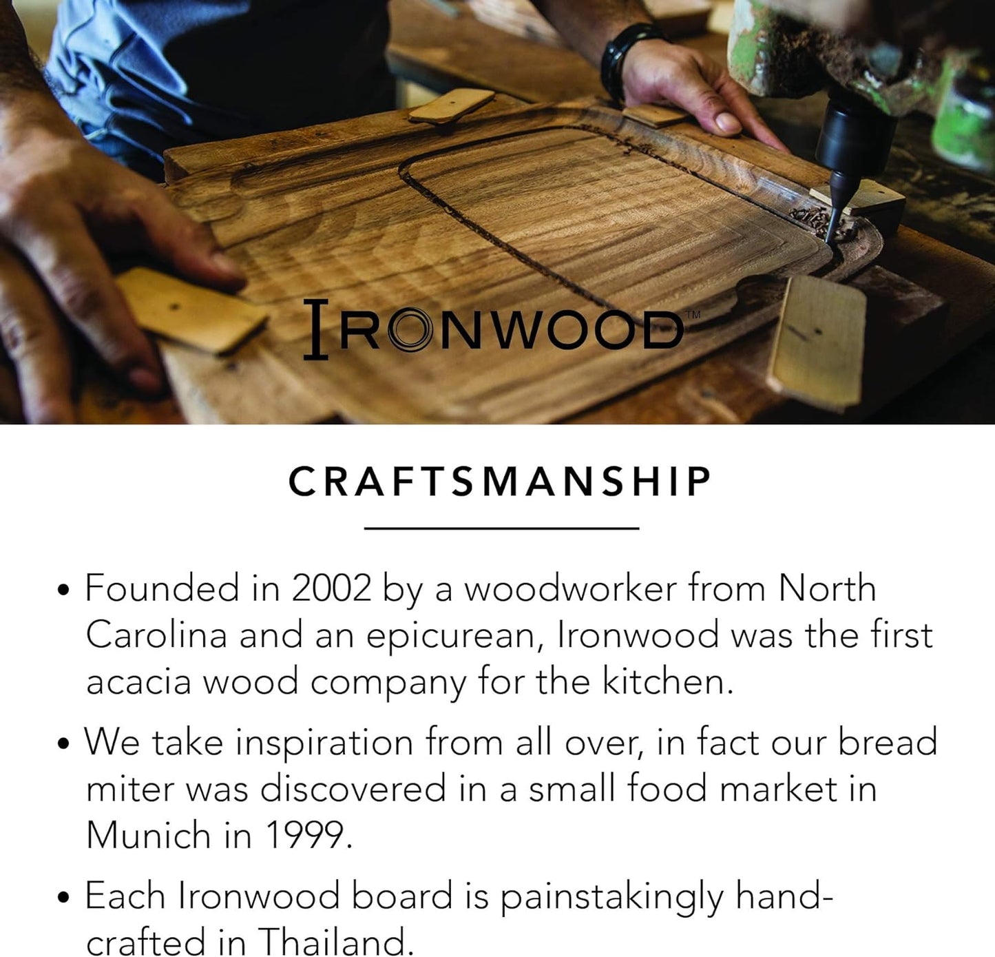 Ironwood Gourmet Oslo End Grain Utility Cutting Board, 14 x 16 Inches, Natural Acacia Wood