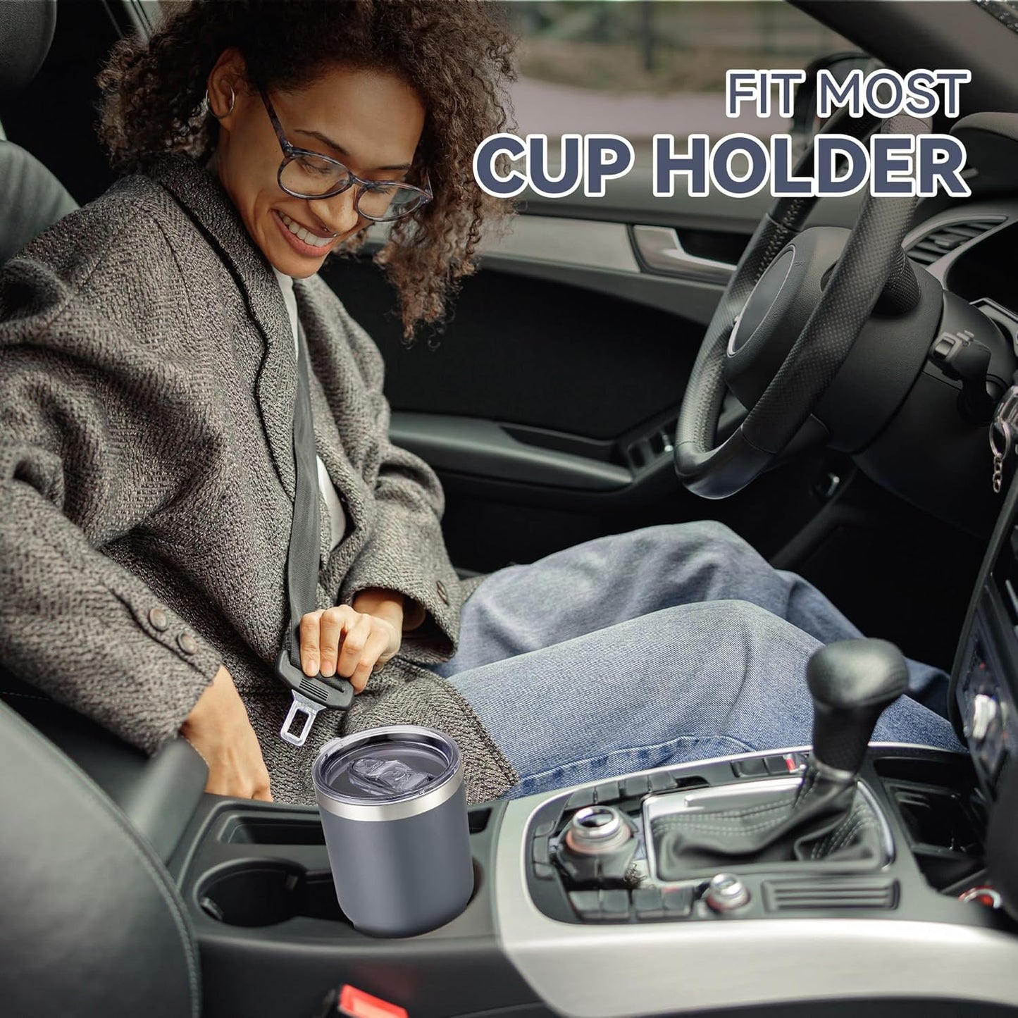 30 oz Tumbler with Lid Stainless Steel Tumblers Bulk Vacuum Insulated Cup Reusable Powder Coated Travel Mug Double Wall Leak Proof Cups Keep Cold Drinks for 12 Hours Gray, Set of 8