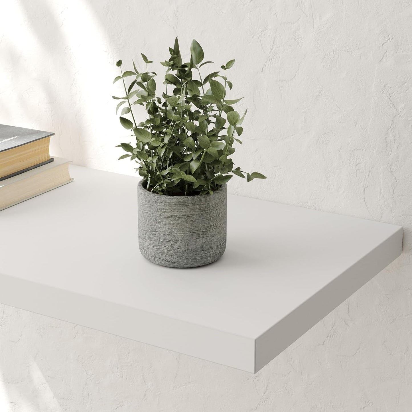 Wall Shelf Set of 3, White Floating Shelves 30 in W x 10 in D x 1 in H, Wooden Floating Wall Shelf with Invisible Brackets for Living Room/Bedroom/Bathroom/Kitchen Storage and Decor