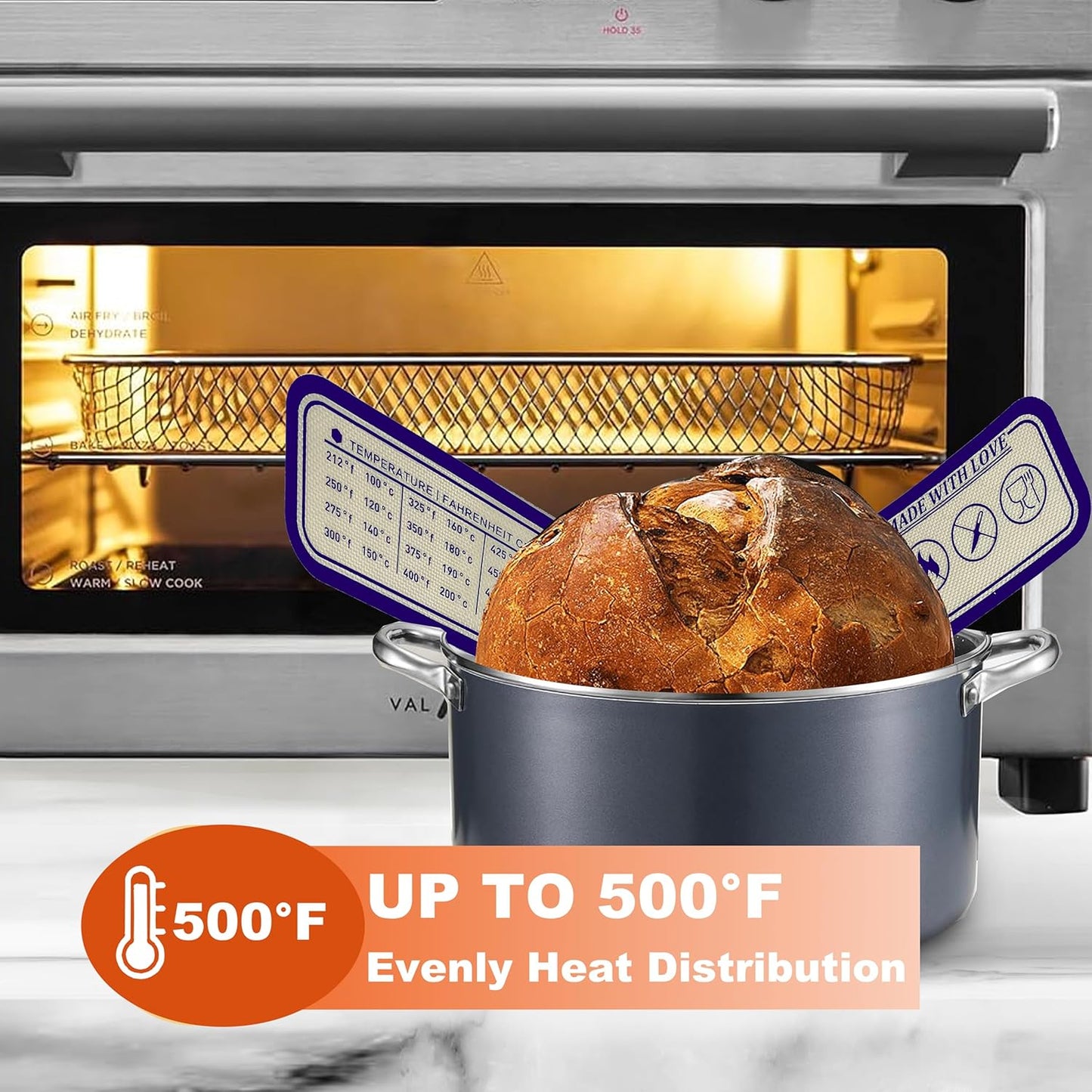 Large Silicone Bread Sling for Dutch Oven, 2 Pack (10" Round) – Non-Stick & 500°F Heat Resistant Sourdough Mat, Easy to Clean, Reusable Food-Grade Sourdough Sling – Fits 7 qt and up Dutch Ovens