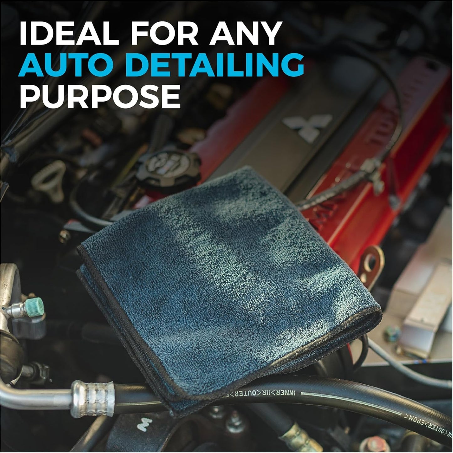 The Rag Company - All-Purpose Microfiber Terry Cleaning Towels - Commercial Grade, Highly Absorbent, Lint-Free, Streak-Free, Kitchens, Bathrooms, Offices, 300gsm, 12in x 12in, Midnight (12-Pack)