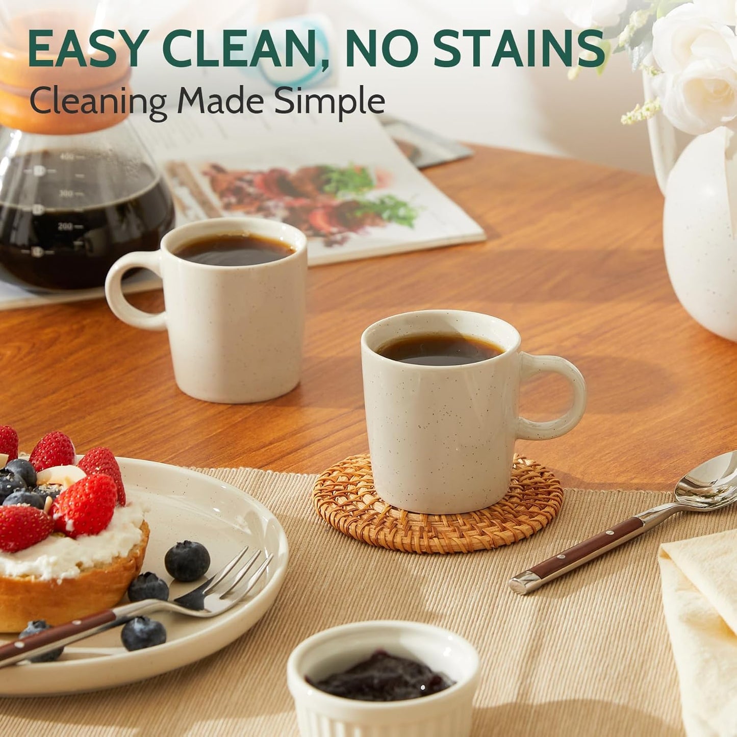 Sweese 4-Pack Porcelain Espresso Cups, Dove Grey Superior Durable Professional, 3.5 Fluid Ounces nan nan